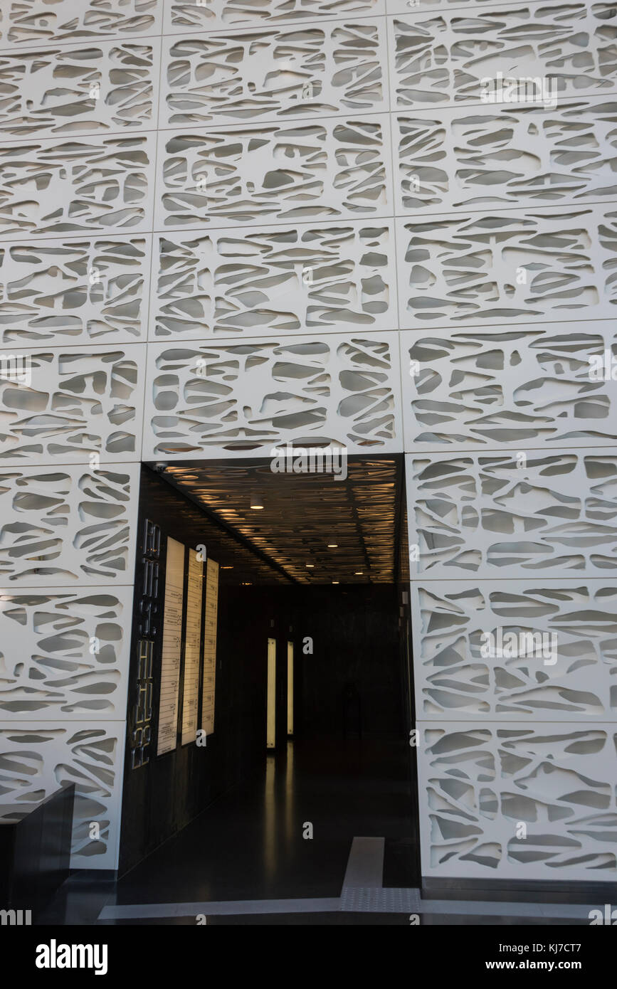 Entrance of building, Rothschild Boulevard, Tel Aviv, Israel Stock
