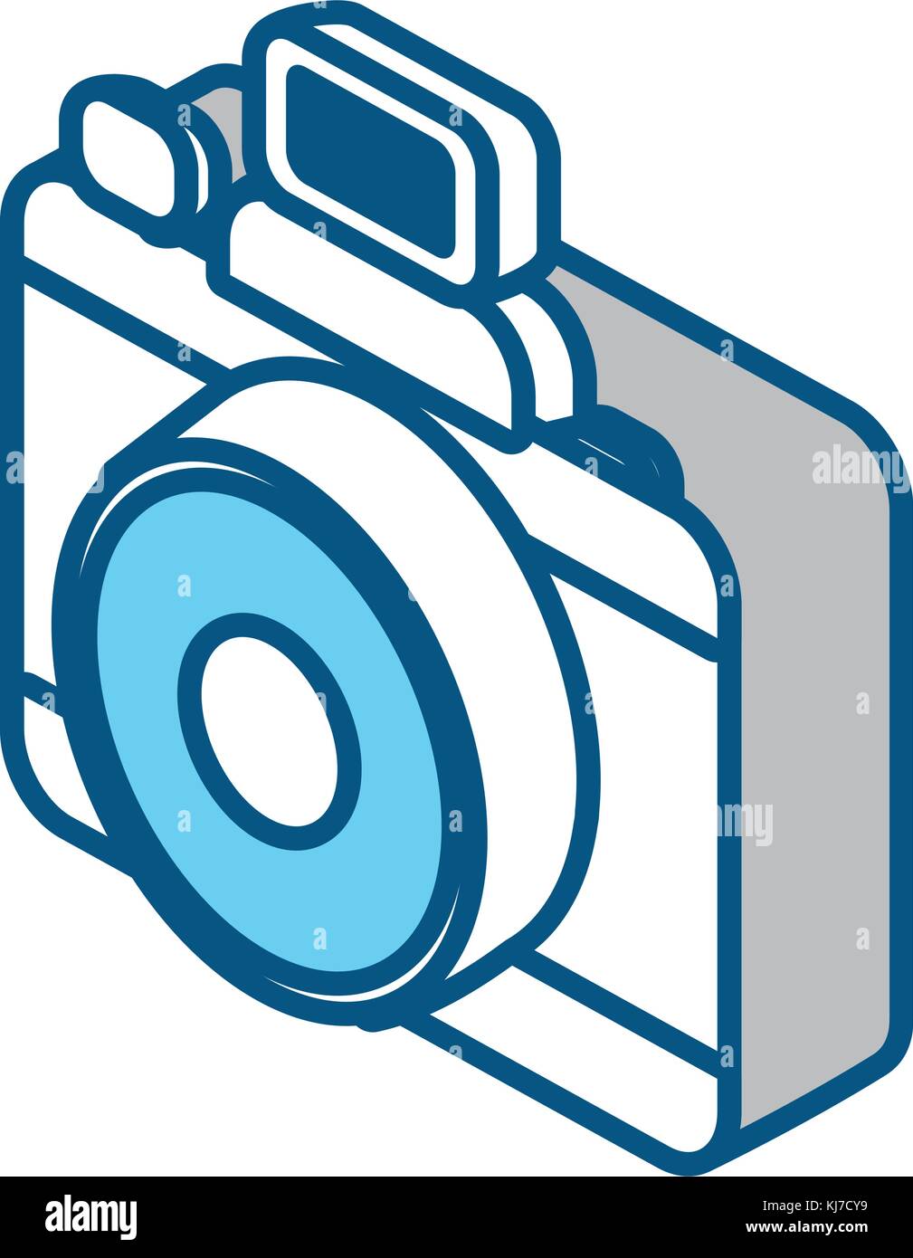 isometric photographic camera device icon over white background vector ...