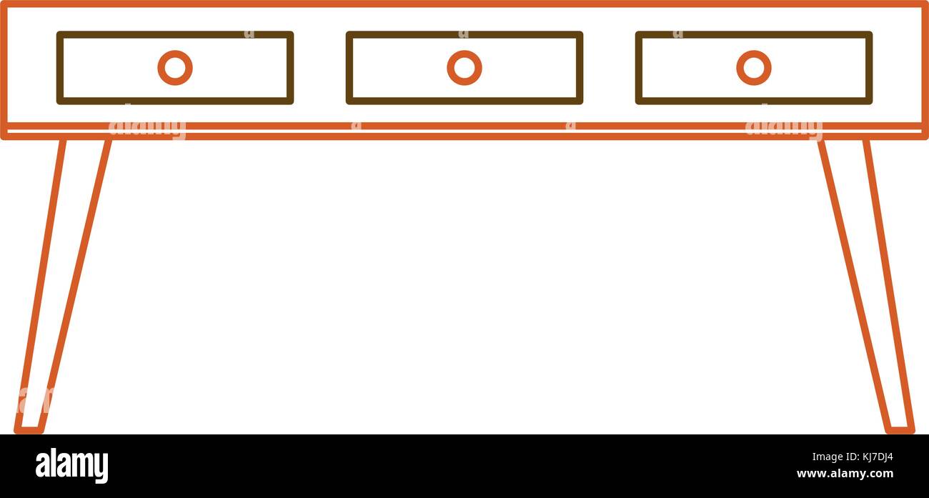 Desk of table wood home and furniture theme Isolated design Vector illustration Stock Vector