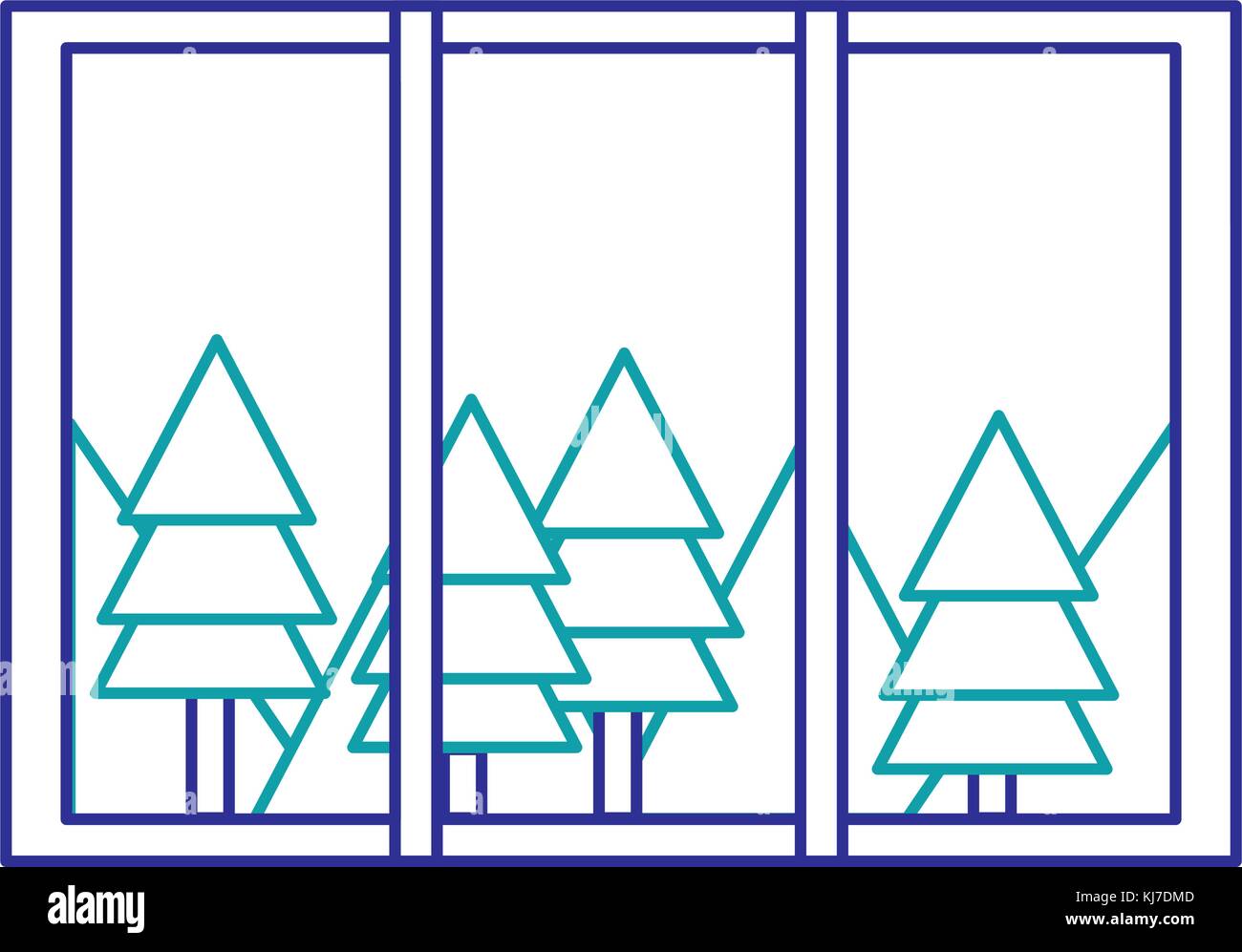 Window of interior home house and view theme Isolated design Vector ...