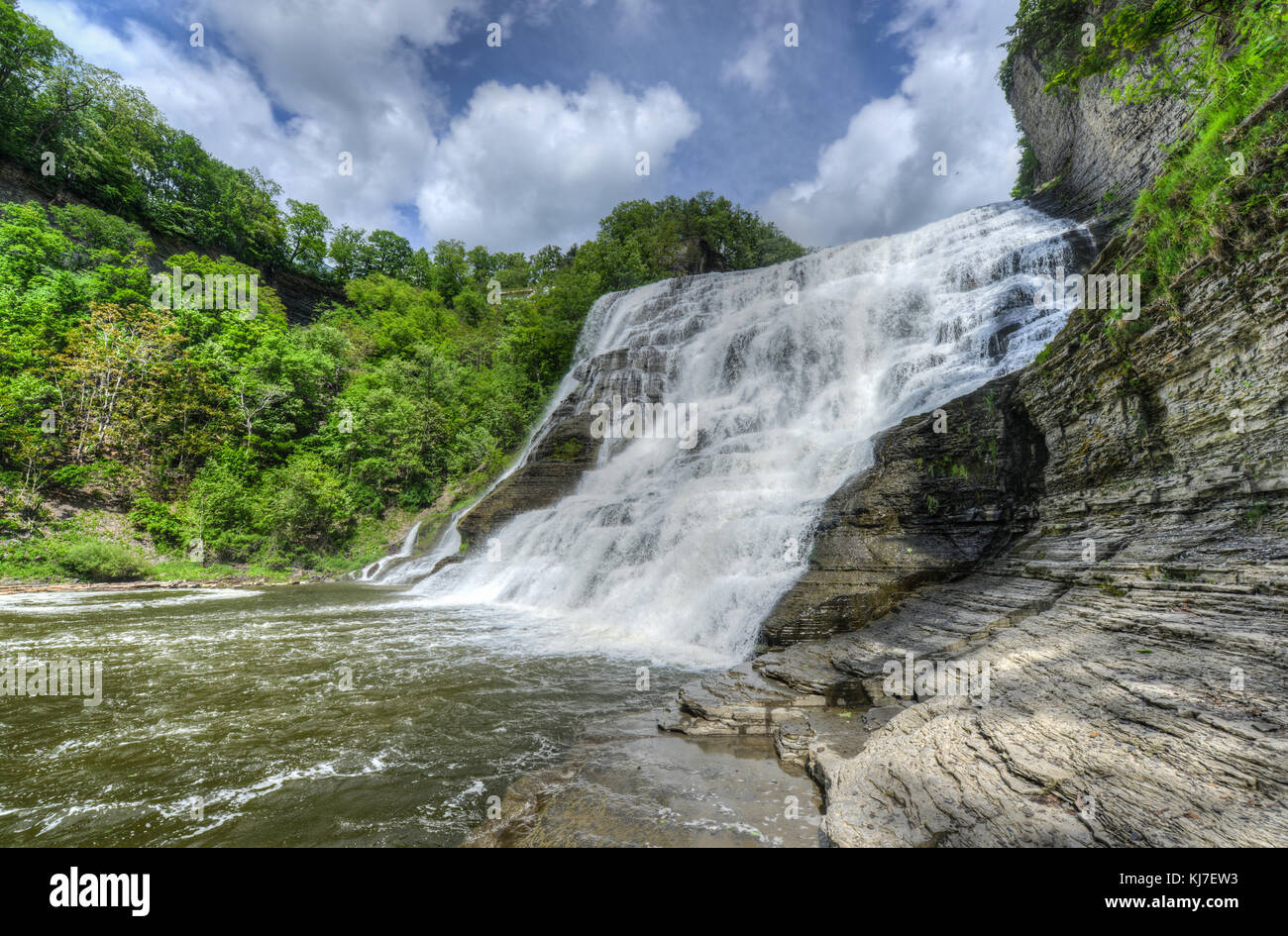 Ithaca Falls in the Finger Lakes region, Ithaca, New York. This is the
