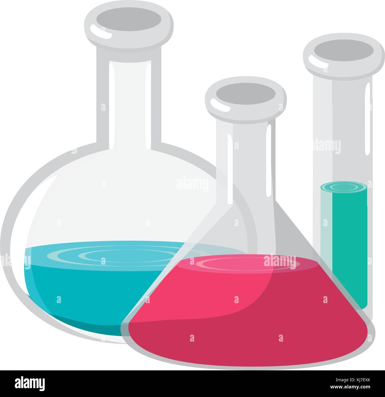 Flask of science laboratory and chemistry theme Isolated design Vector ...