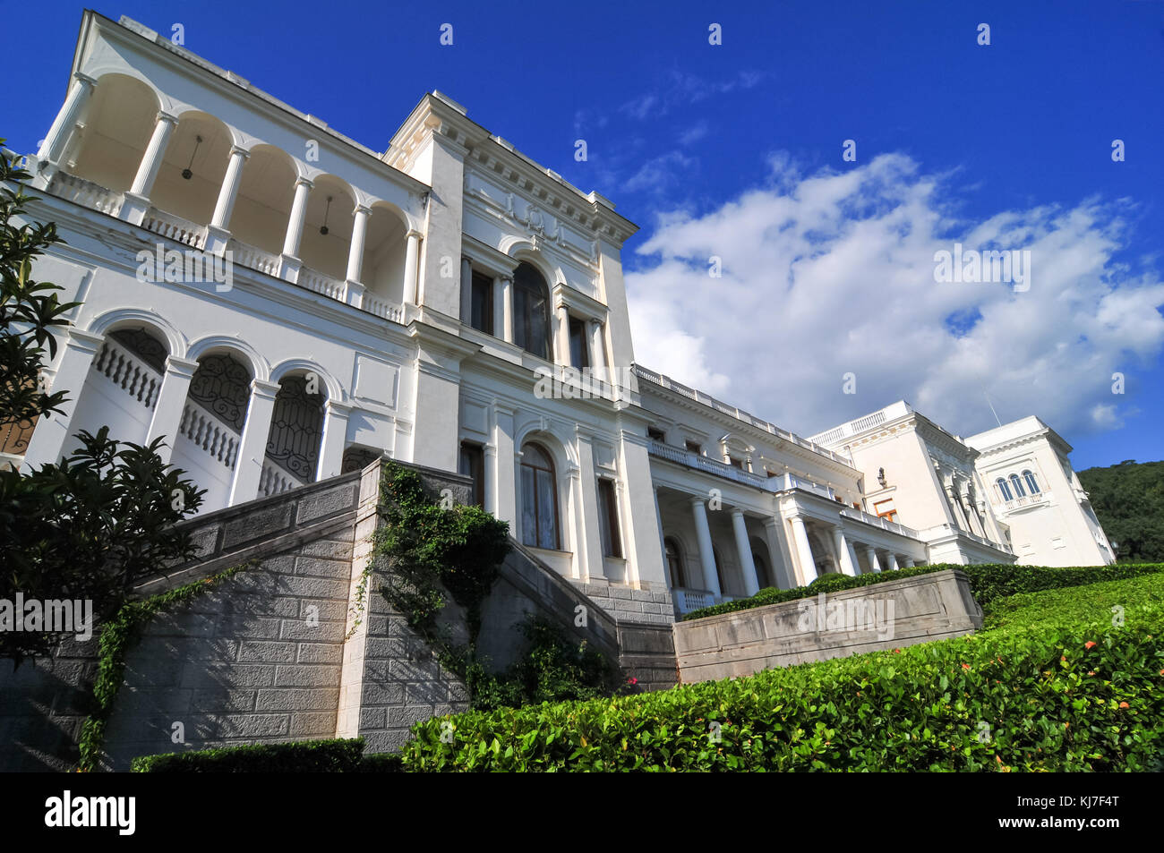 Livadia Palace, Crimea, Ukraine. A summer retreat of the last Russian tsar, Nicholas II, and his family in Livadiya, Crimea in southern Ukraine. Stock Photo