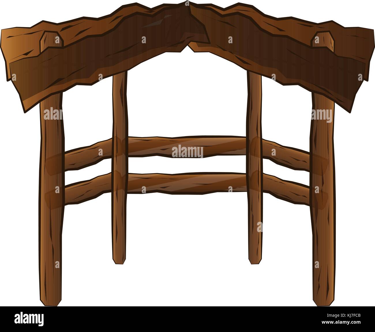 Isolated wooden manger Stock Vector