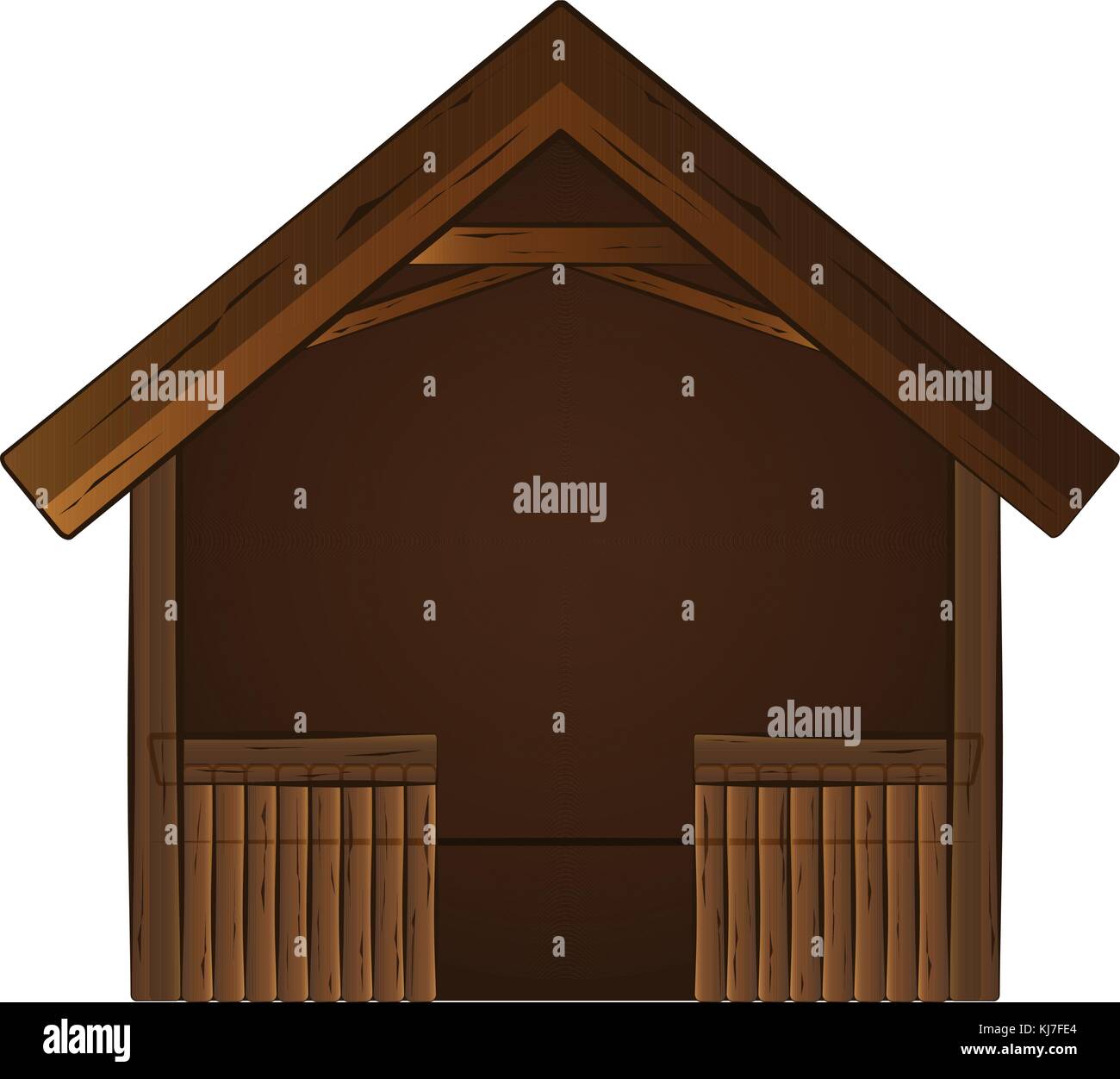 Isolated wooden manger Stock Vector