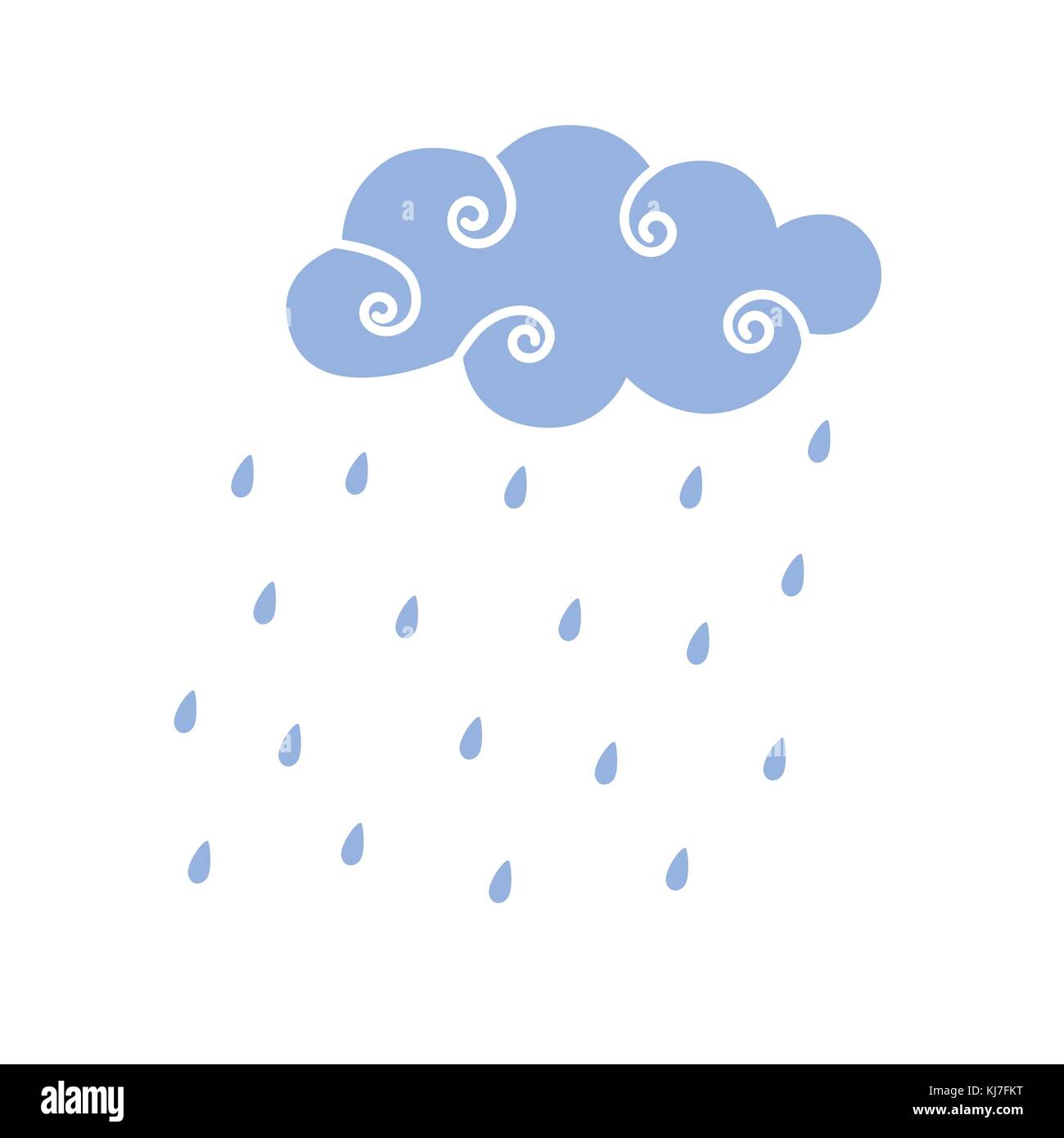 Blue Rain Cloud Vector Illustration Stock Vector Image & Art - Alamy