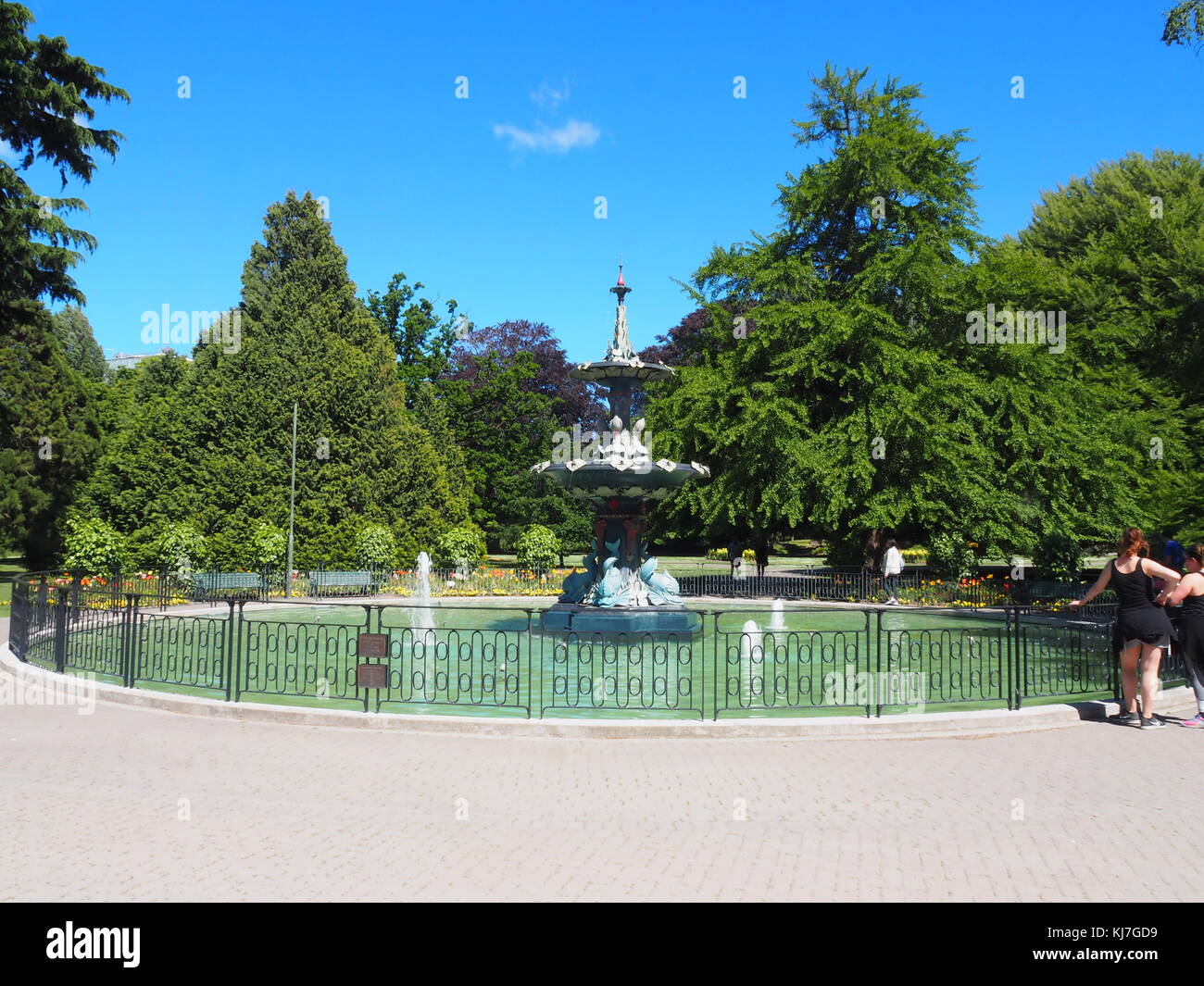 Water feature, Botanic gardens, Christchurch Stock Photo