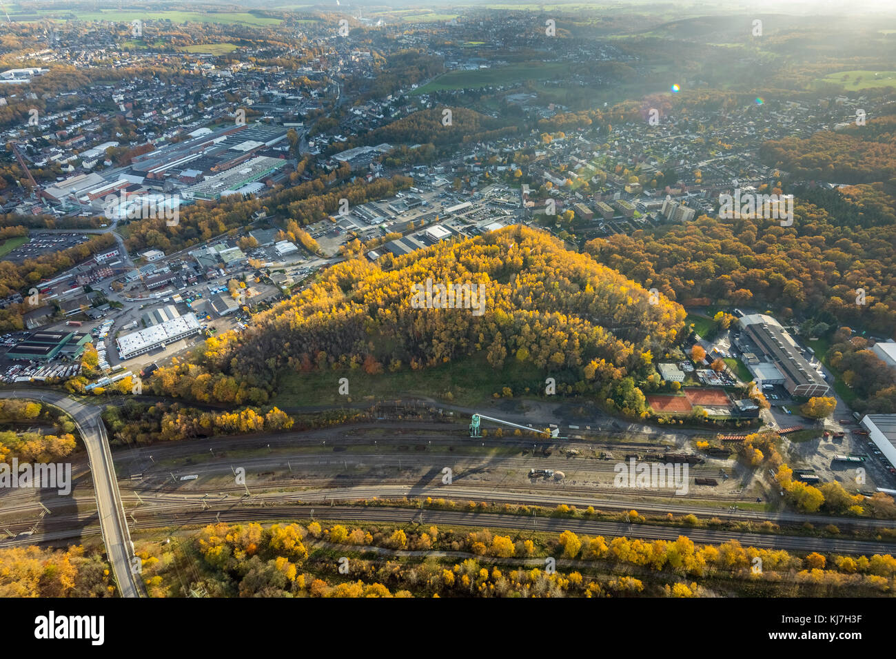 Rhenania stockpile, Stolberg, reprocessing of slag heap, AAV treatment, chemical plant rhenania AG former soda and sulfuric acid plant, Pollution, pol Stock Photo