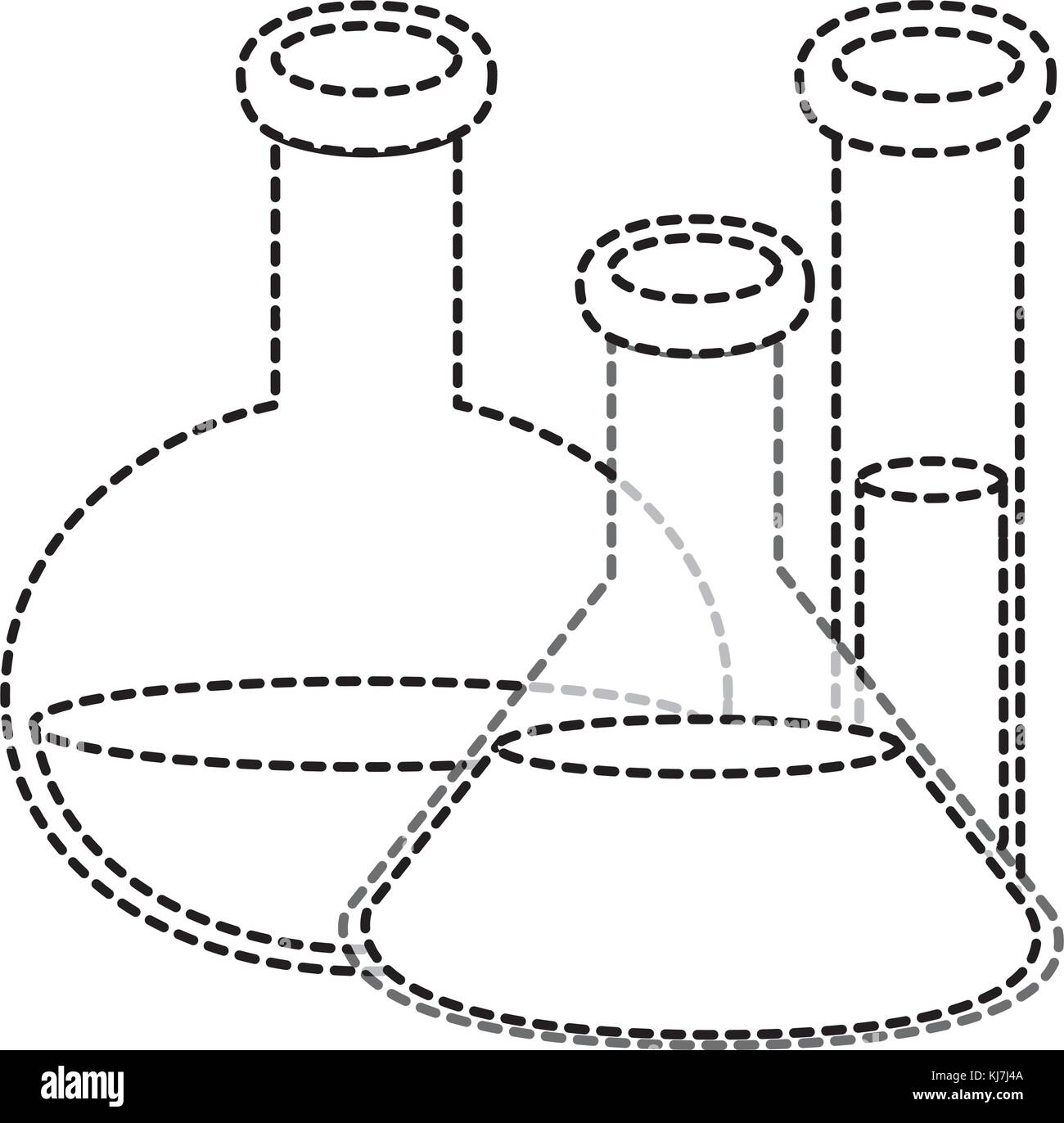 Flask of science laboratory and chemistry theme Isolated design Vector ...