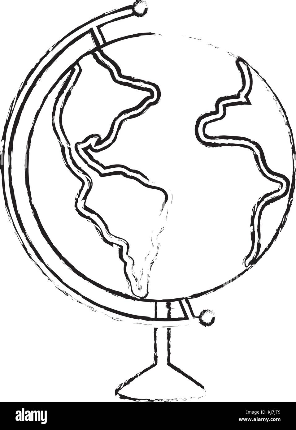 Planet sphere of earth world and map theme Isolated design Vector ...