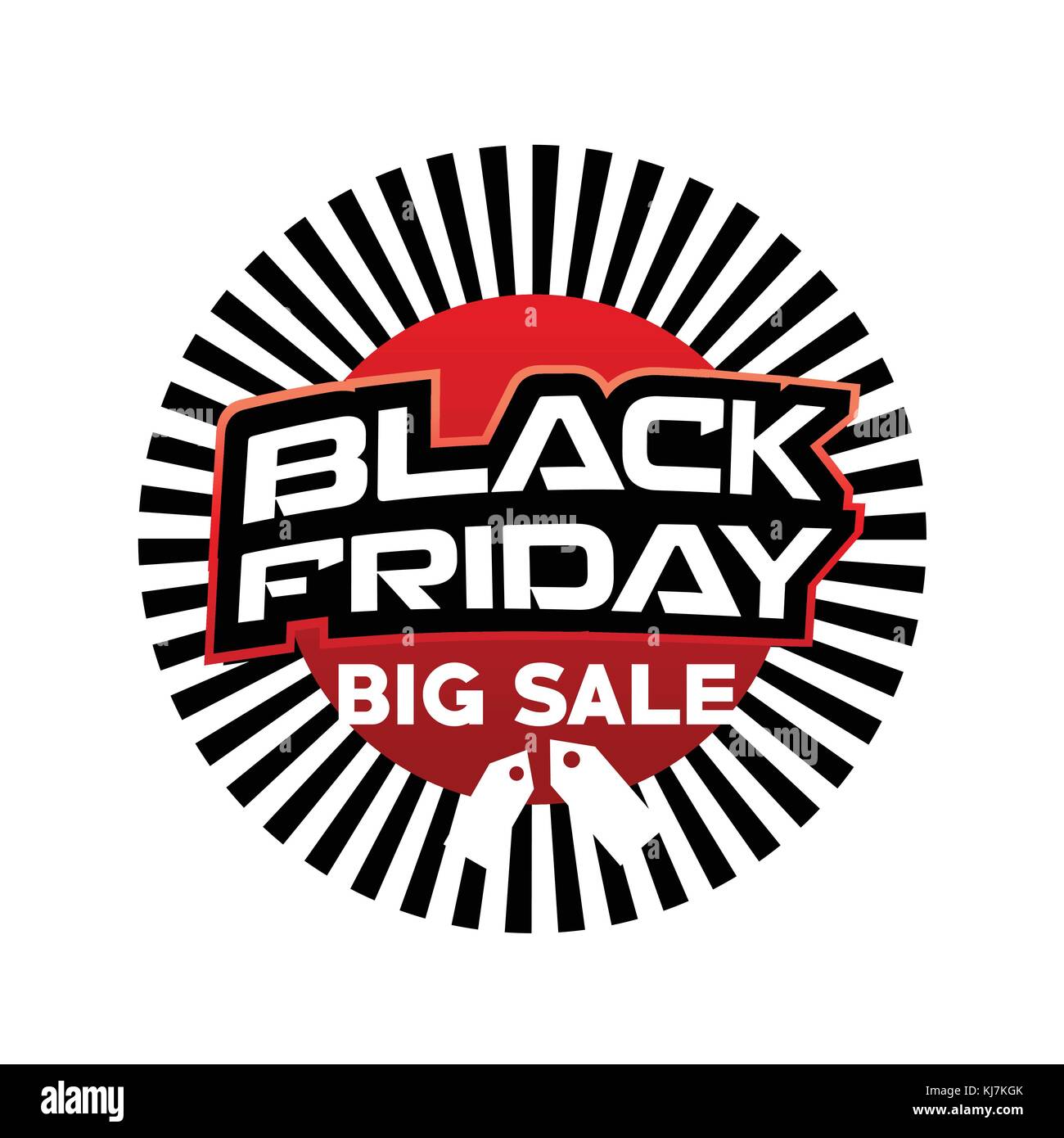 black friday big sale sign, black friday with rays, black friday offer, black friday with tags and rays vector, isolated on white background. Stock Vector