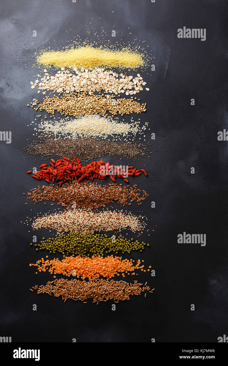 Superfoods and cereals selection for High Energy Lifestyle and Eating