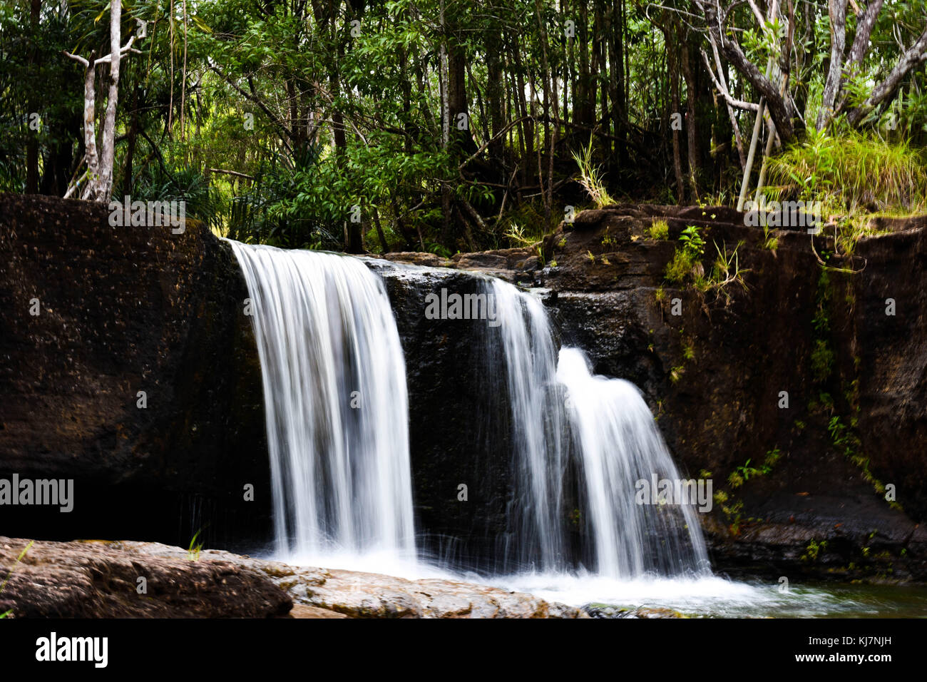 Waterfall at Tarzan Falls in Guam Stock Photo