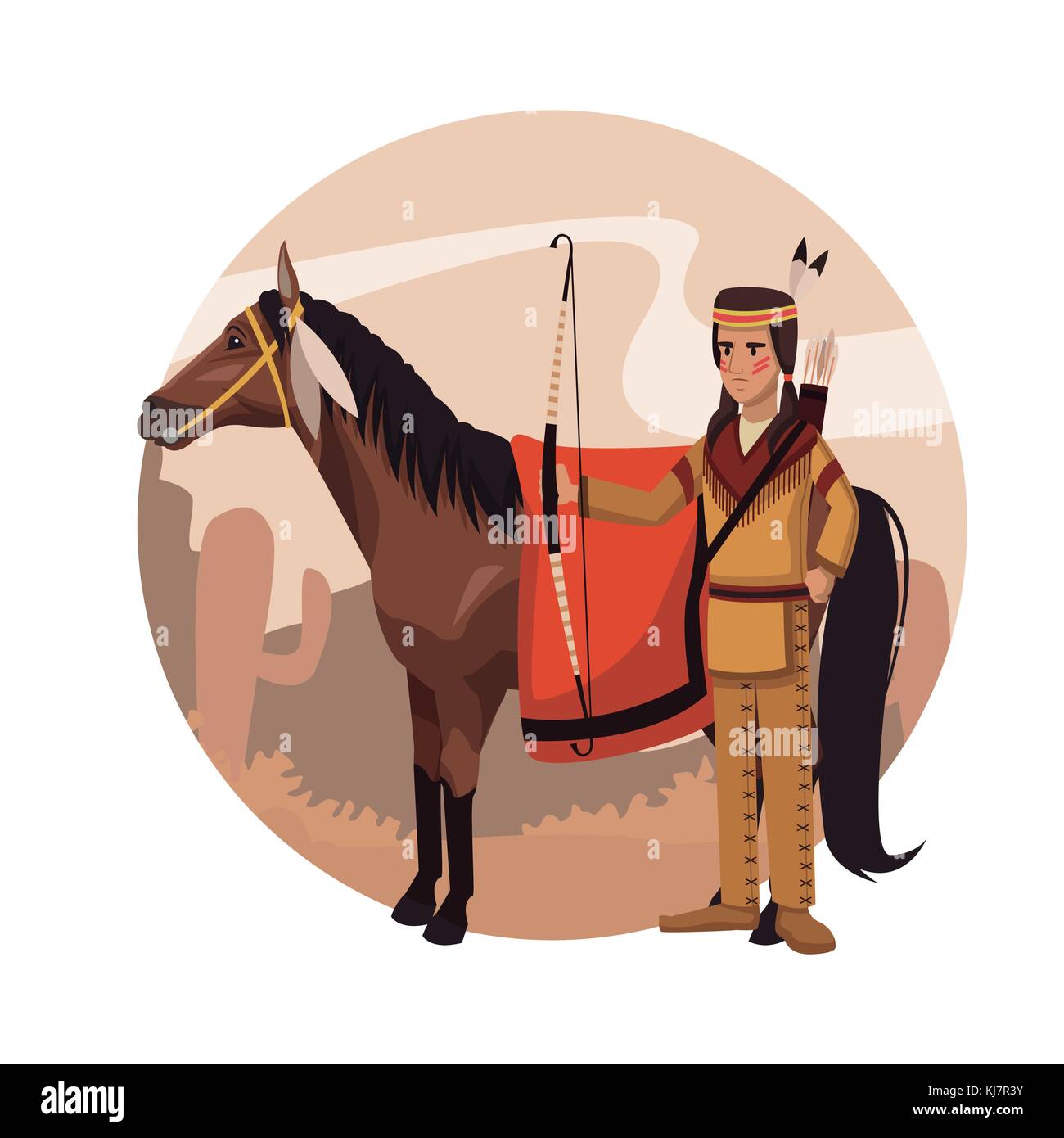 American indian warrior horse Stock Vector Images - Alamy