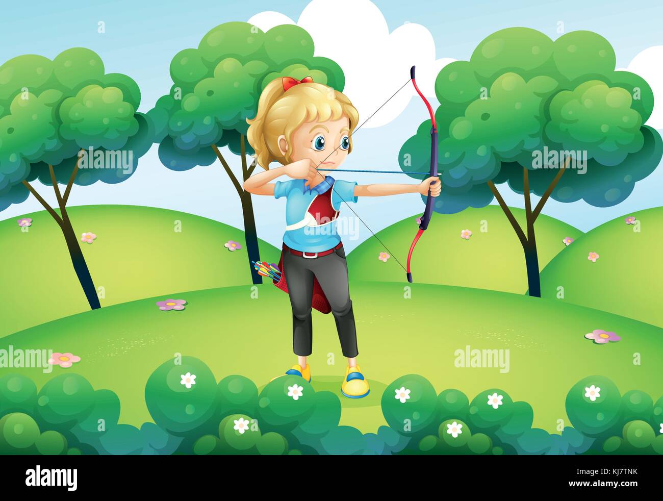 Archer woman bow arrow vector hi-res stock photography and images - Alamy