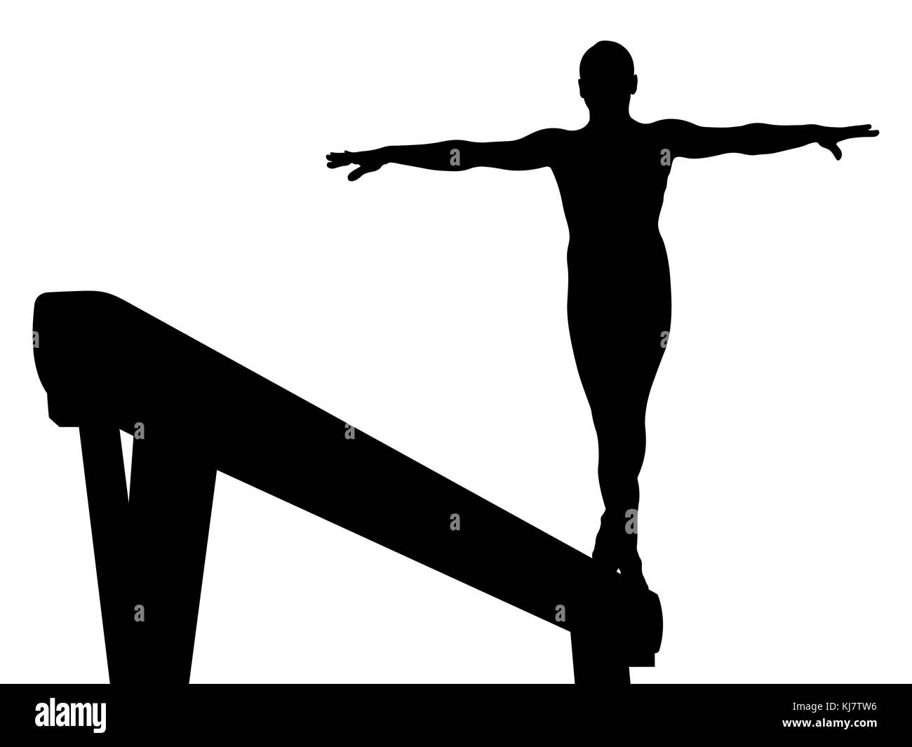 Gymnastics balance beam Black and White Stock Photos & Images Alamy