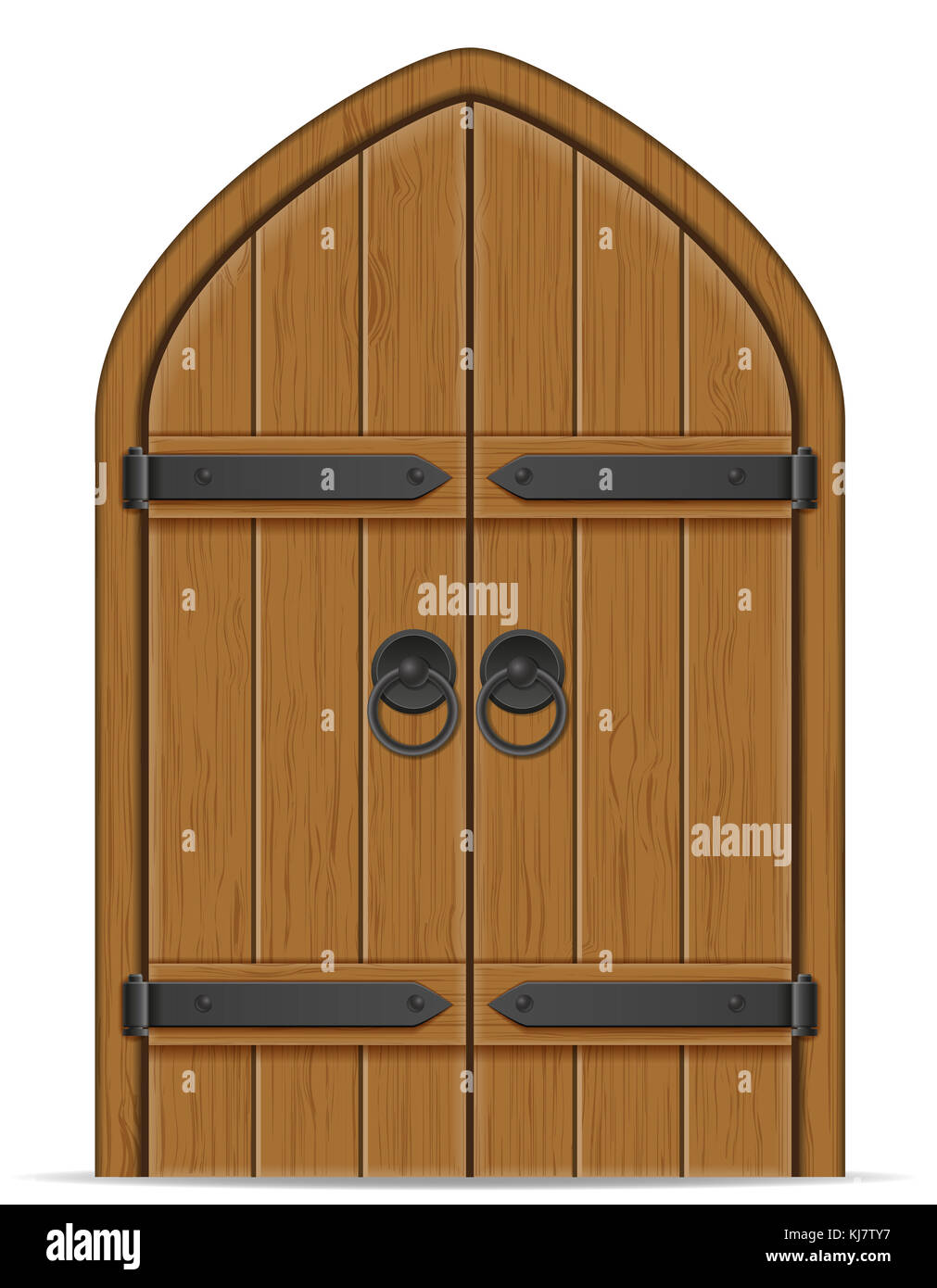 old wooden door vector illustration isolated on white background Stock ...