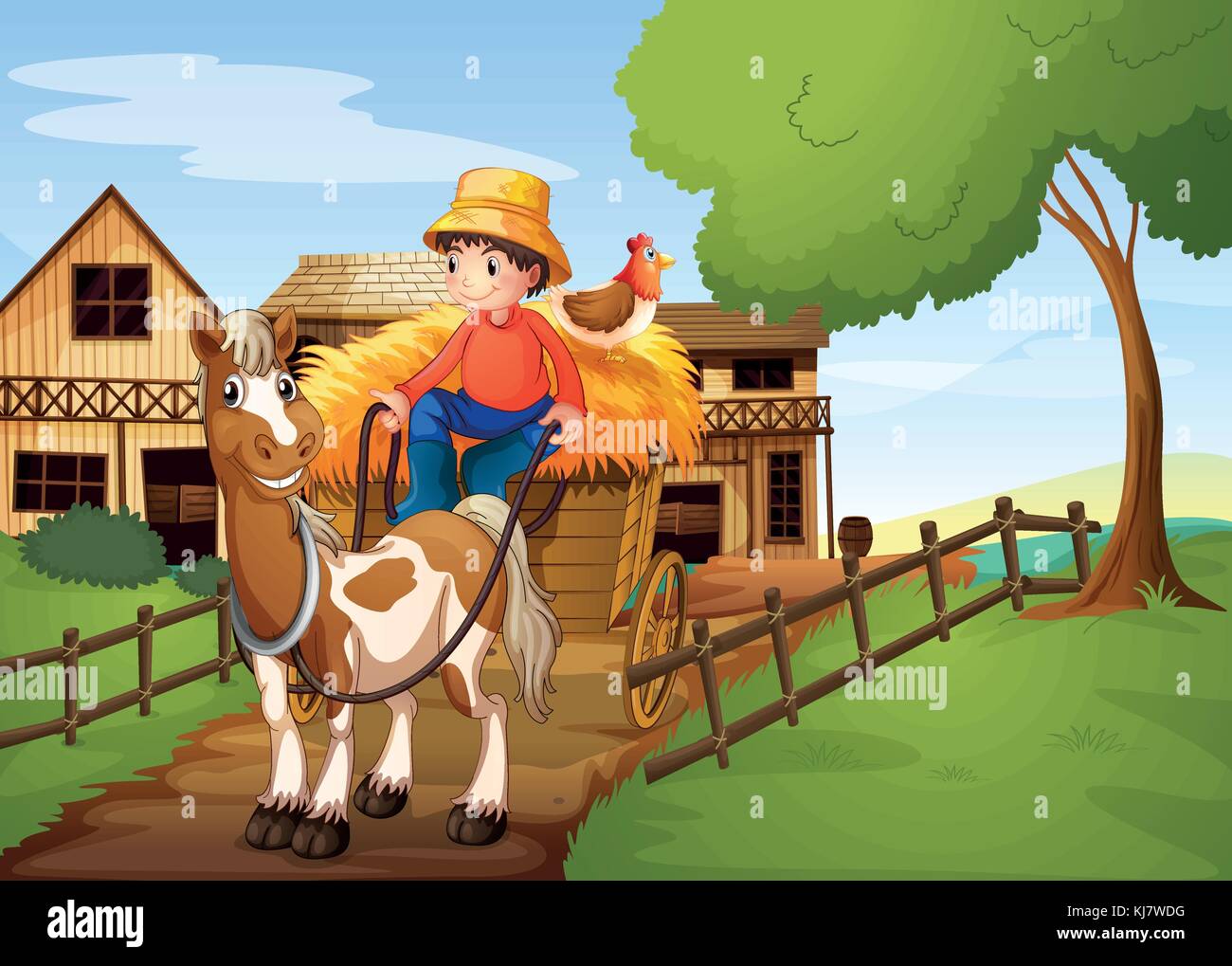 Riding back of carriage Stock Vector Images - Alamy