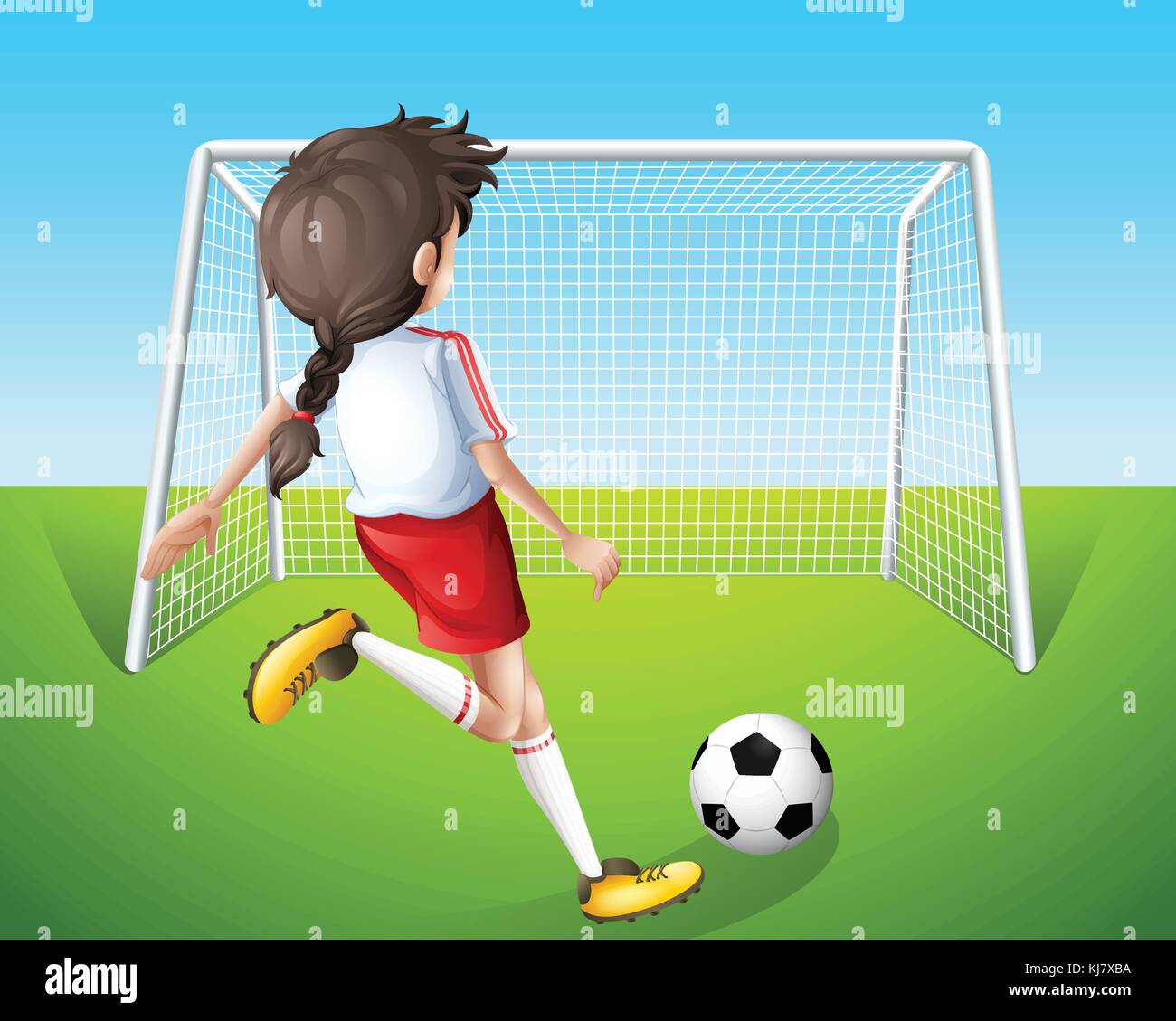 Illustration of a girl practicing soccer Stock Vector Image & Art Alamy