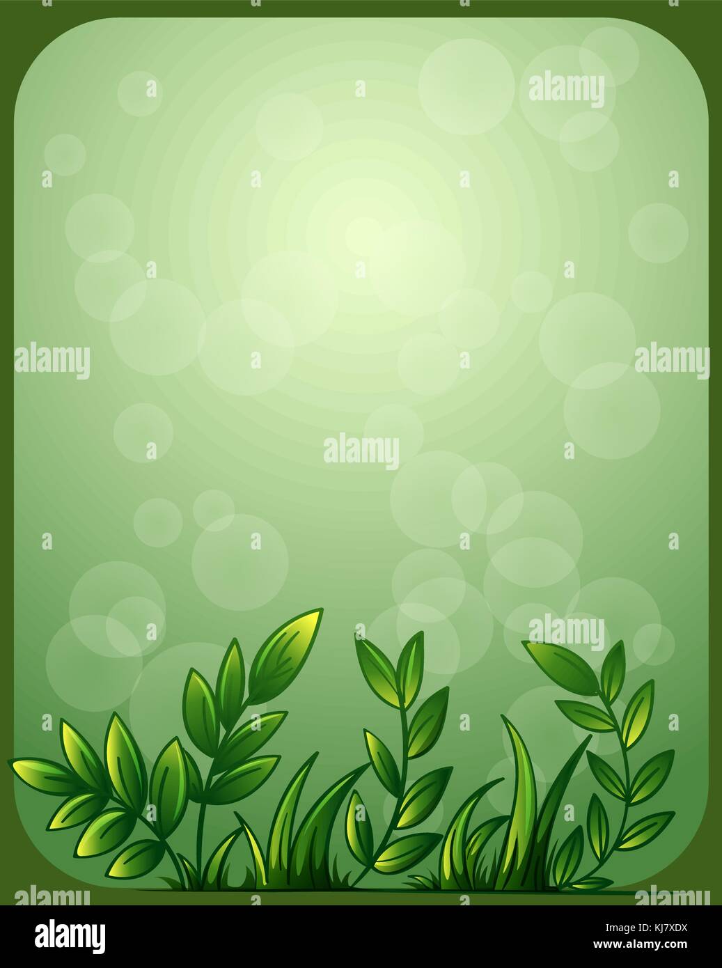 Illustration of a stationery with green leaves Stock Vector Image & Art ...