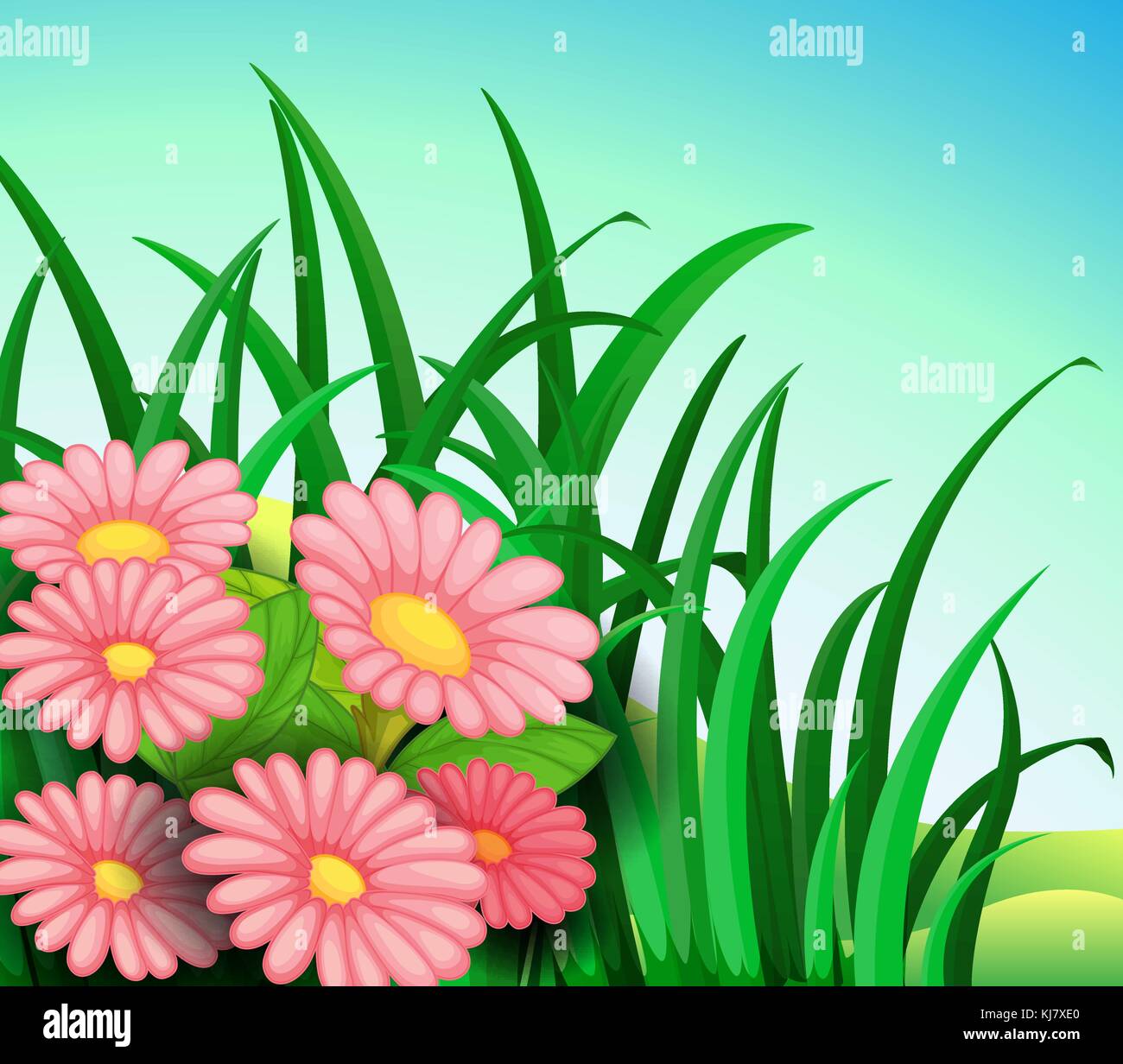 Long yellow flowers Stock Vector Images - Alamy