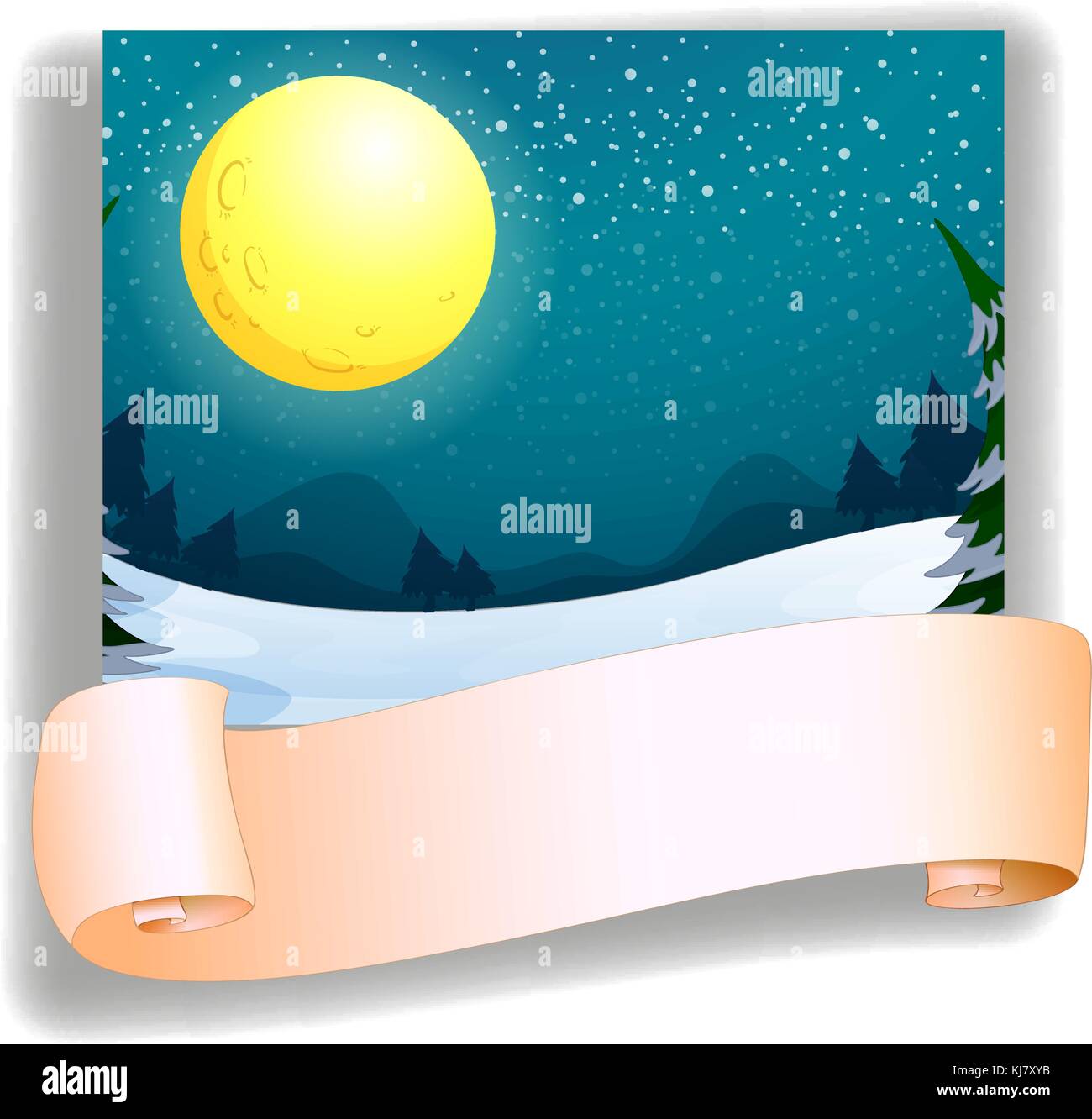 Illustration of a fullmoon and an empty template Stock Vector Image ...