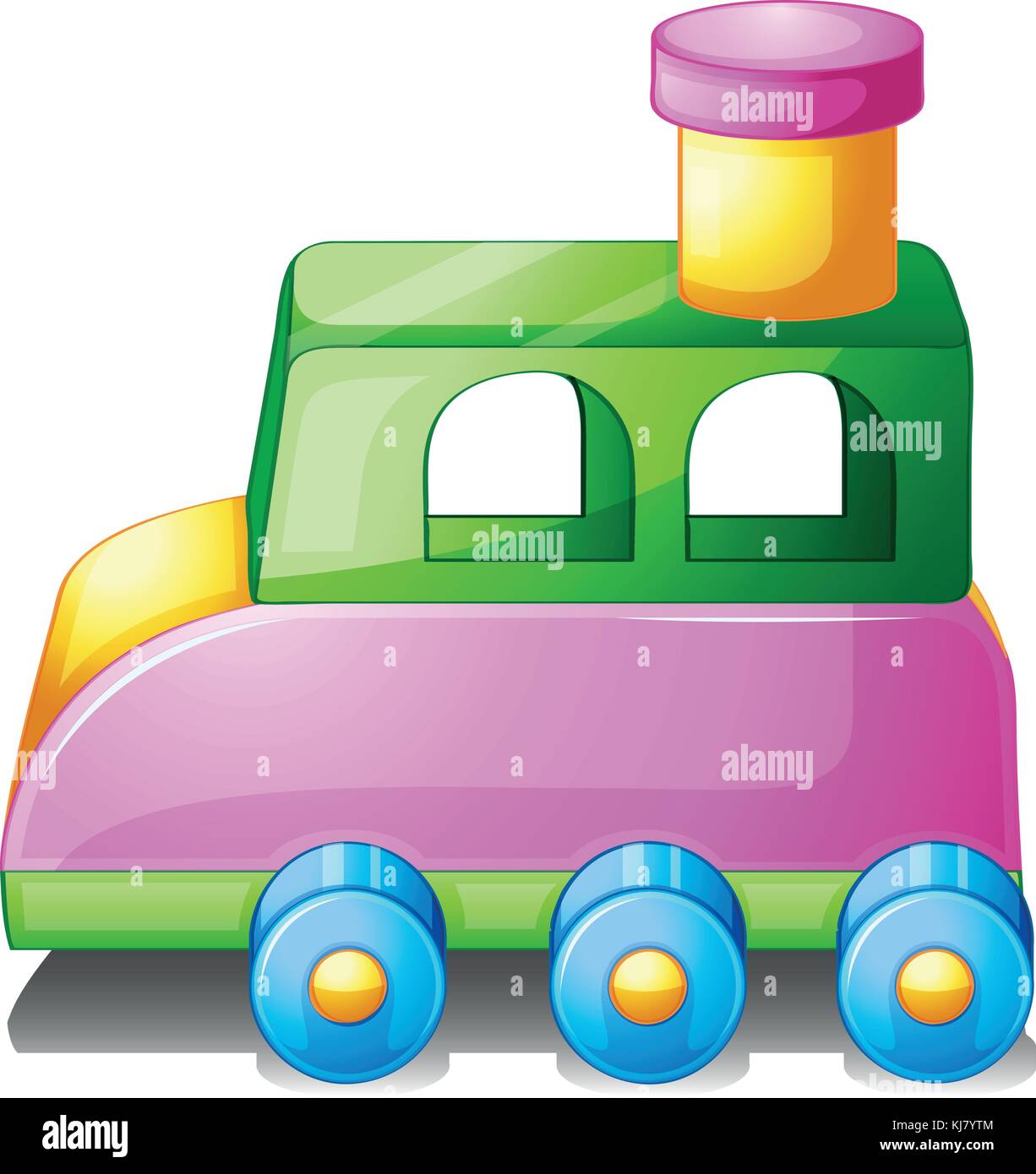 Illustration of a colorful toy car on a white background Stock Vector ...