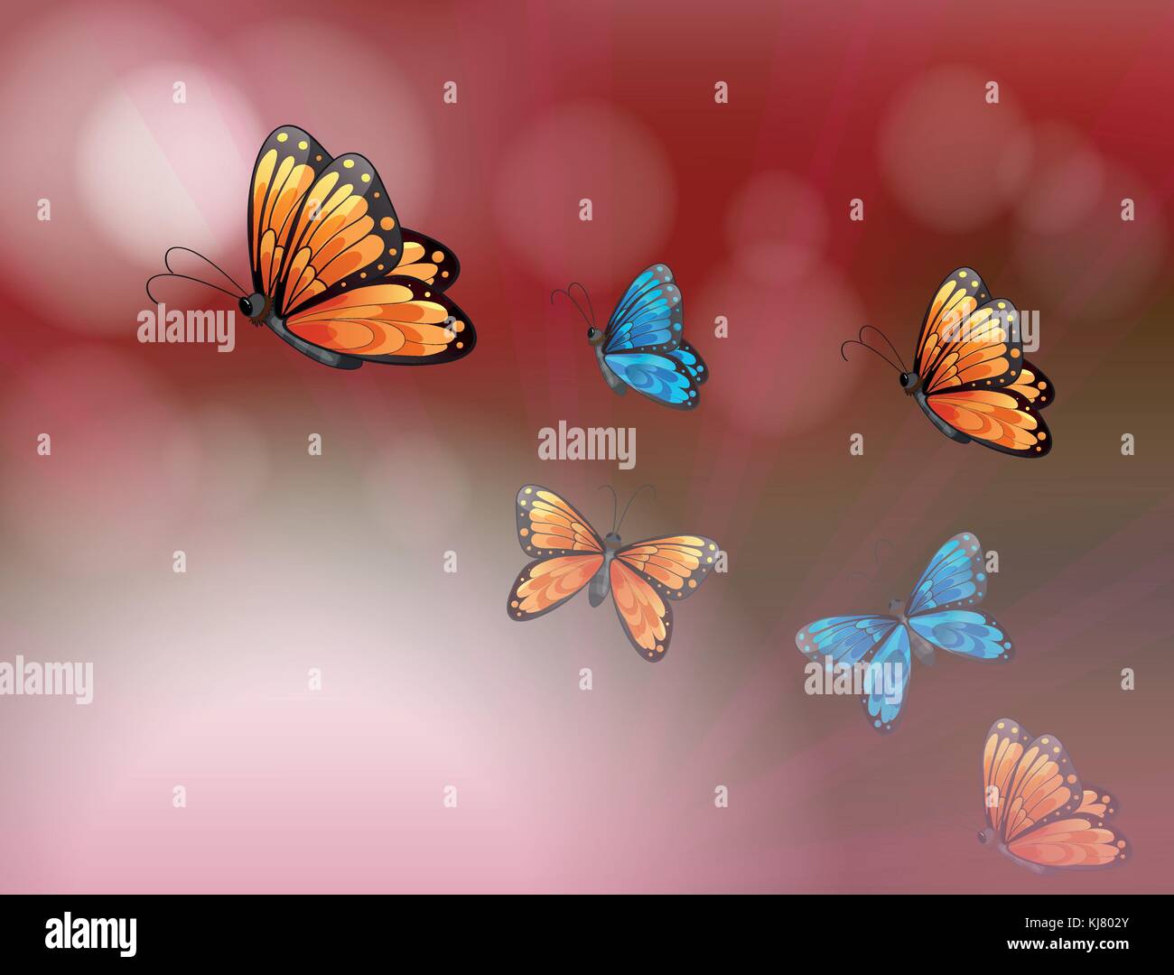 Illustration of a paper with butterflies Stock Vector Image & Art - Alamy