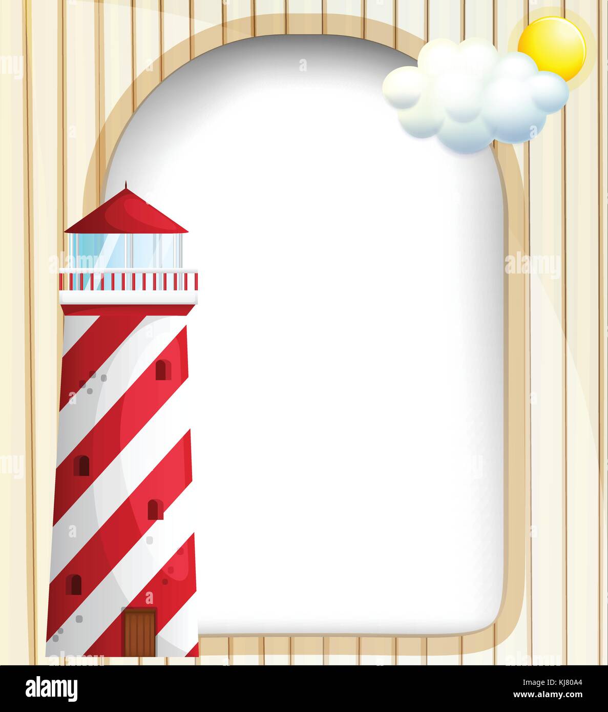Illustration of a lighthouse in front of an empty template Stock Vector ...