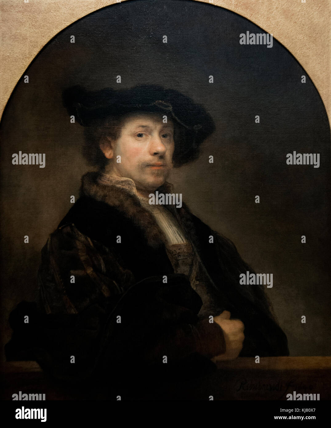 Rembrandt: Self Portrait at the Age of 34 (1640) Stock Photo