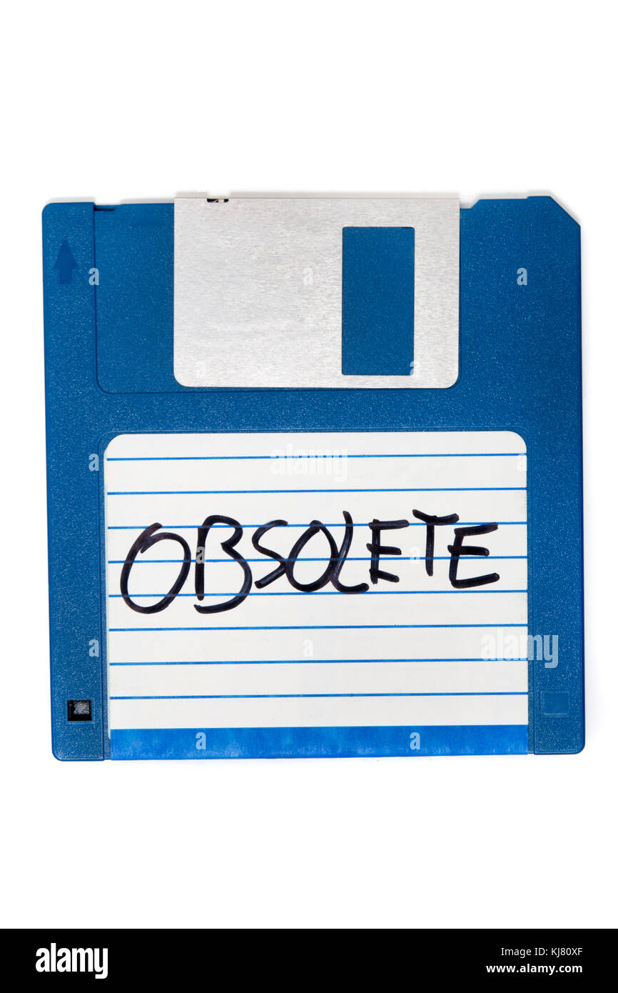 computer floppy disk obsolete, isolated on a white background Stock