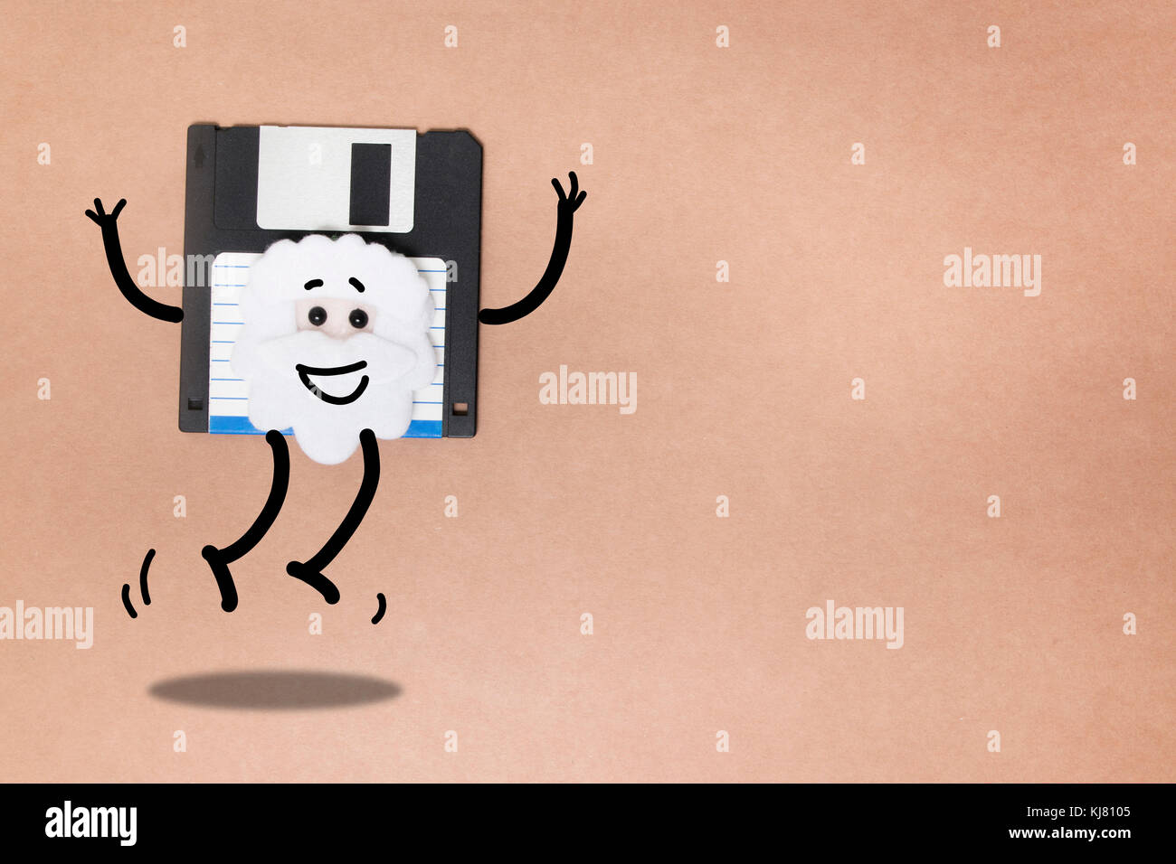 animated floppy disk concept, stick and walk figure jumping Stock Photo ...