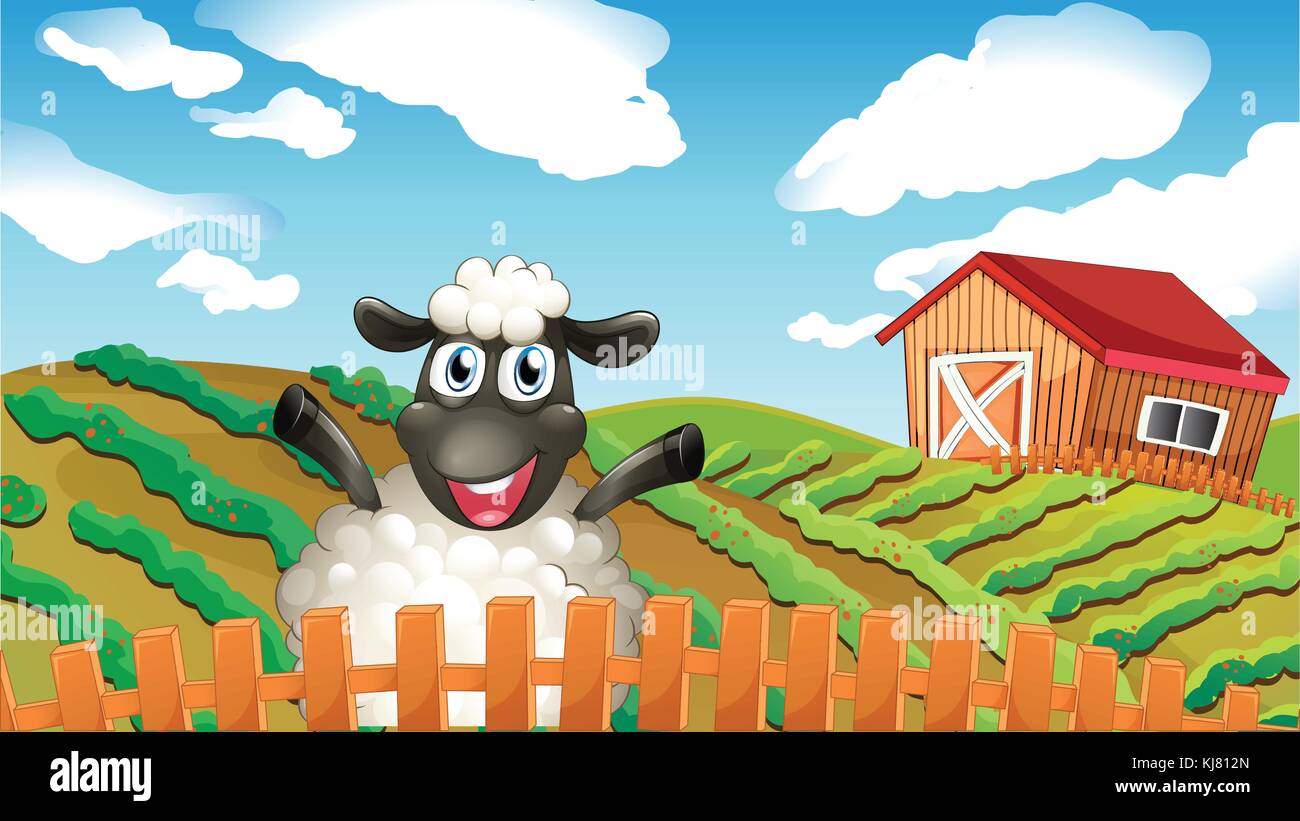 Illustration of a black sheep inside the fence Stock Vector Image & Art ...