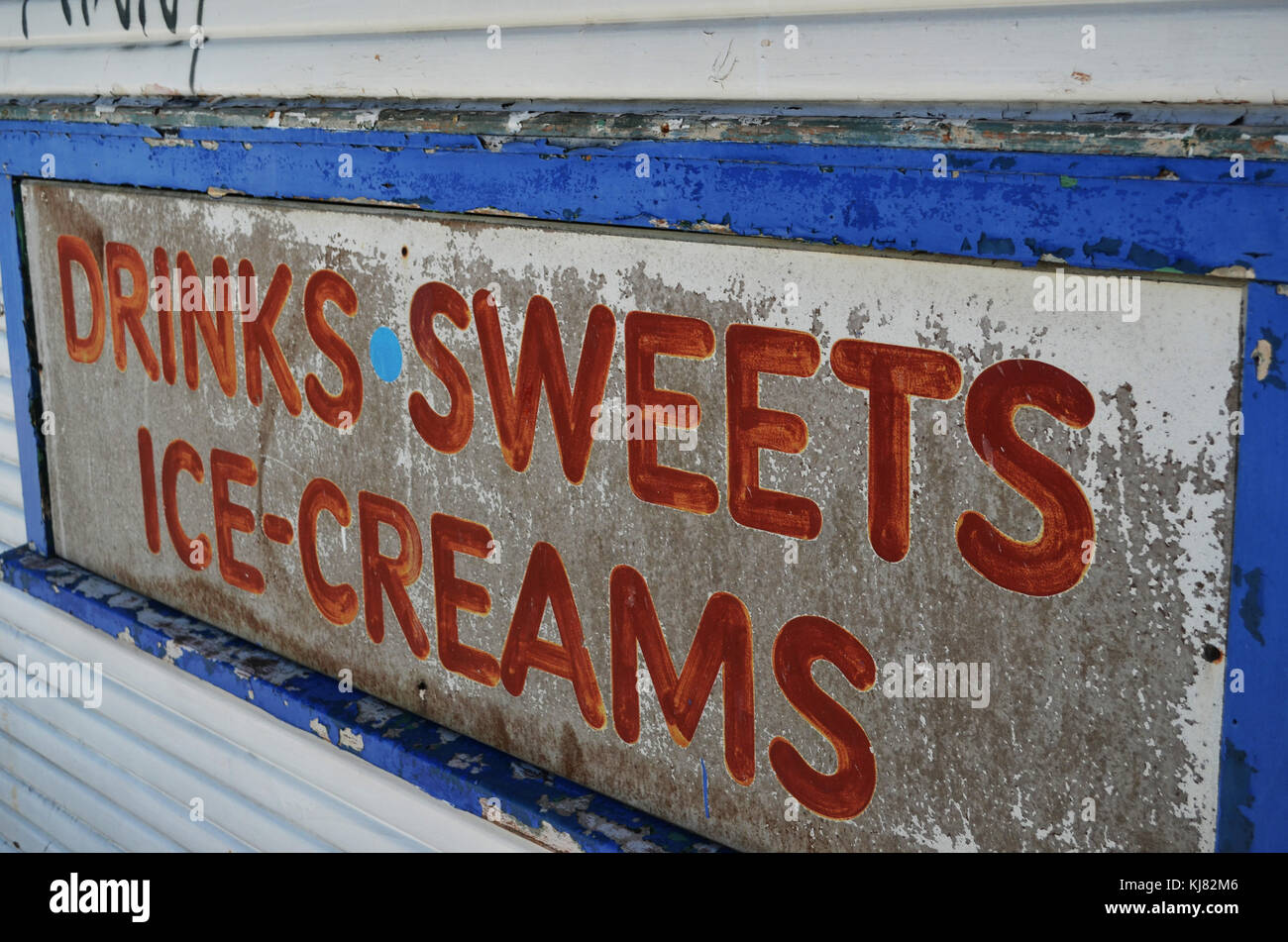 sign showing drinks sweets and ice creams at The Entrance Central Coast NSW Australia Stock Photo