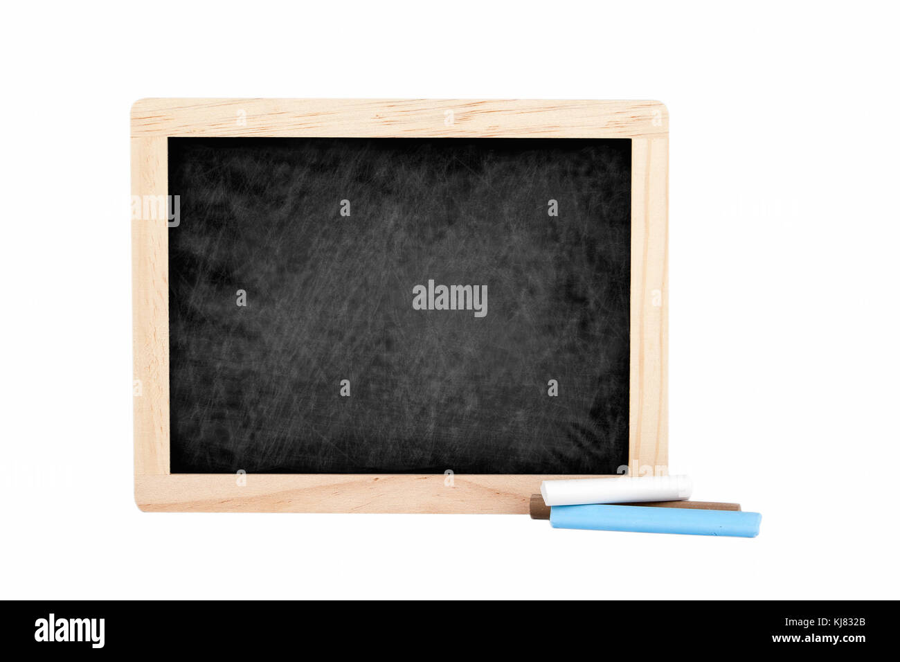 empty chalkboard with copyspace on white background Stock Photo Alamy