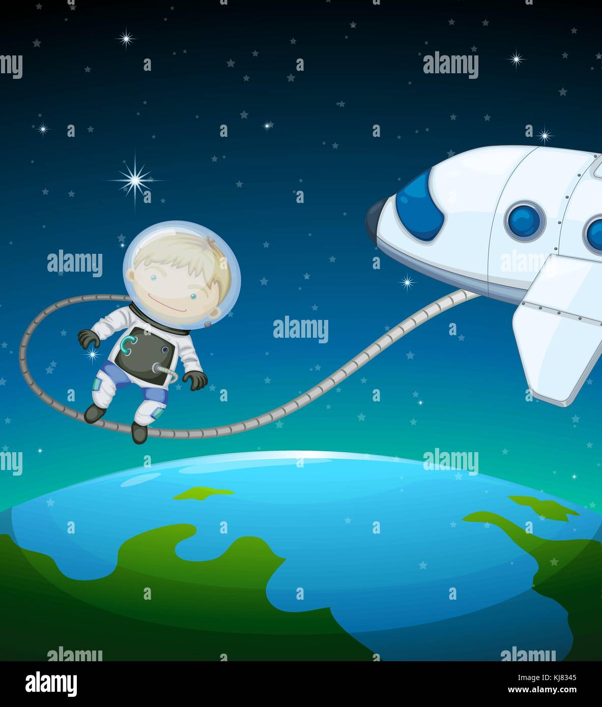 Illustration of an astronaut in the outer space Stock Vector Image ...