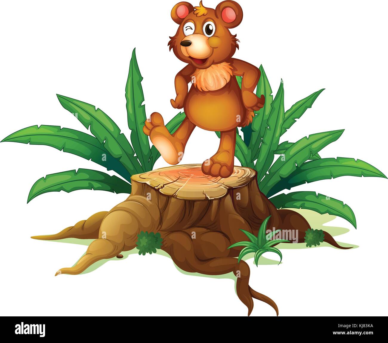 Illustration of a trunk with a bear on a white background Stock Vector ...