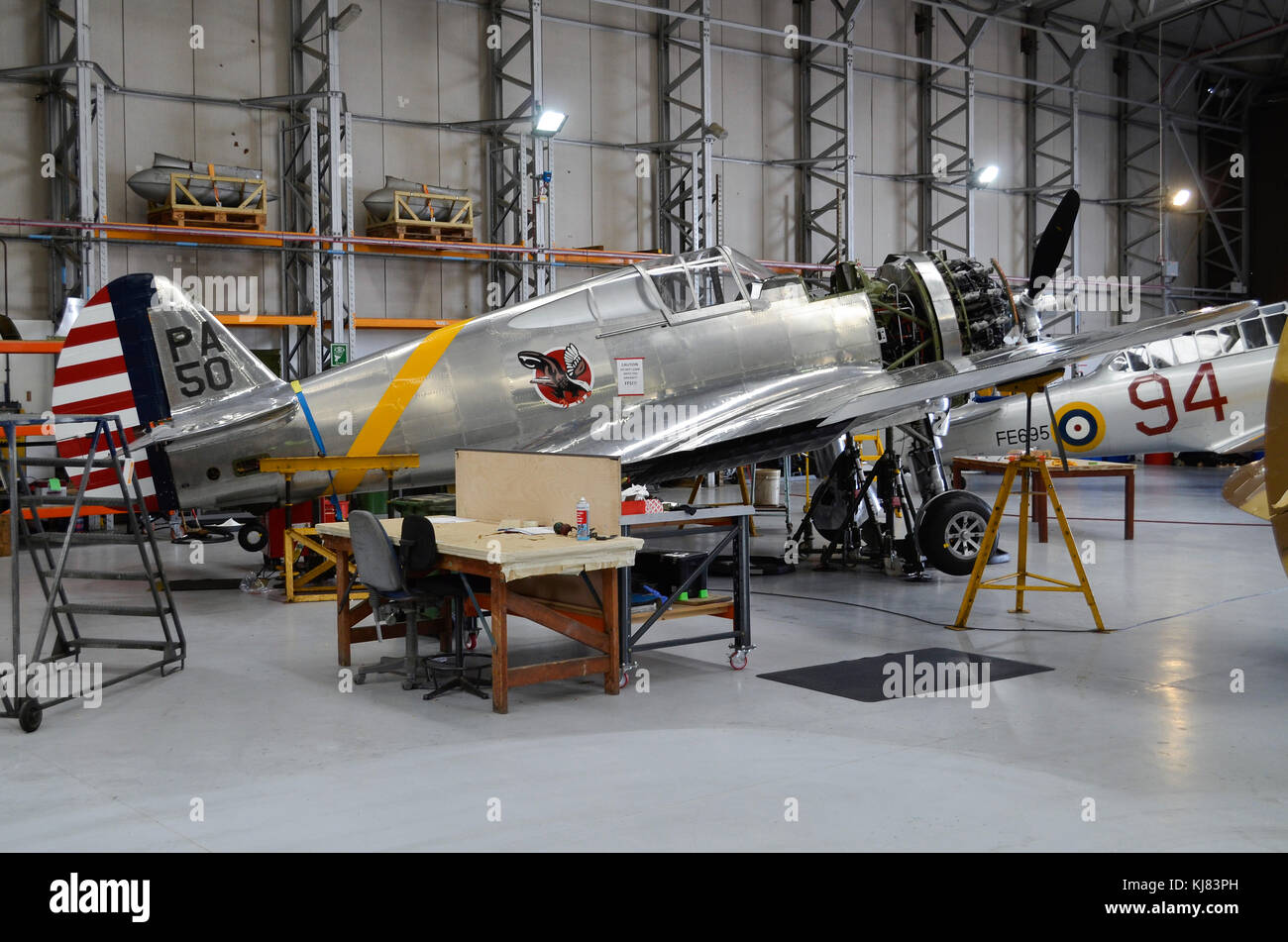 Curtiss P-36 Hawk, USAAF markings, Duxford, UK. Stock Photo