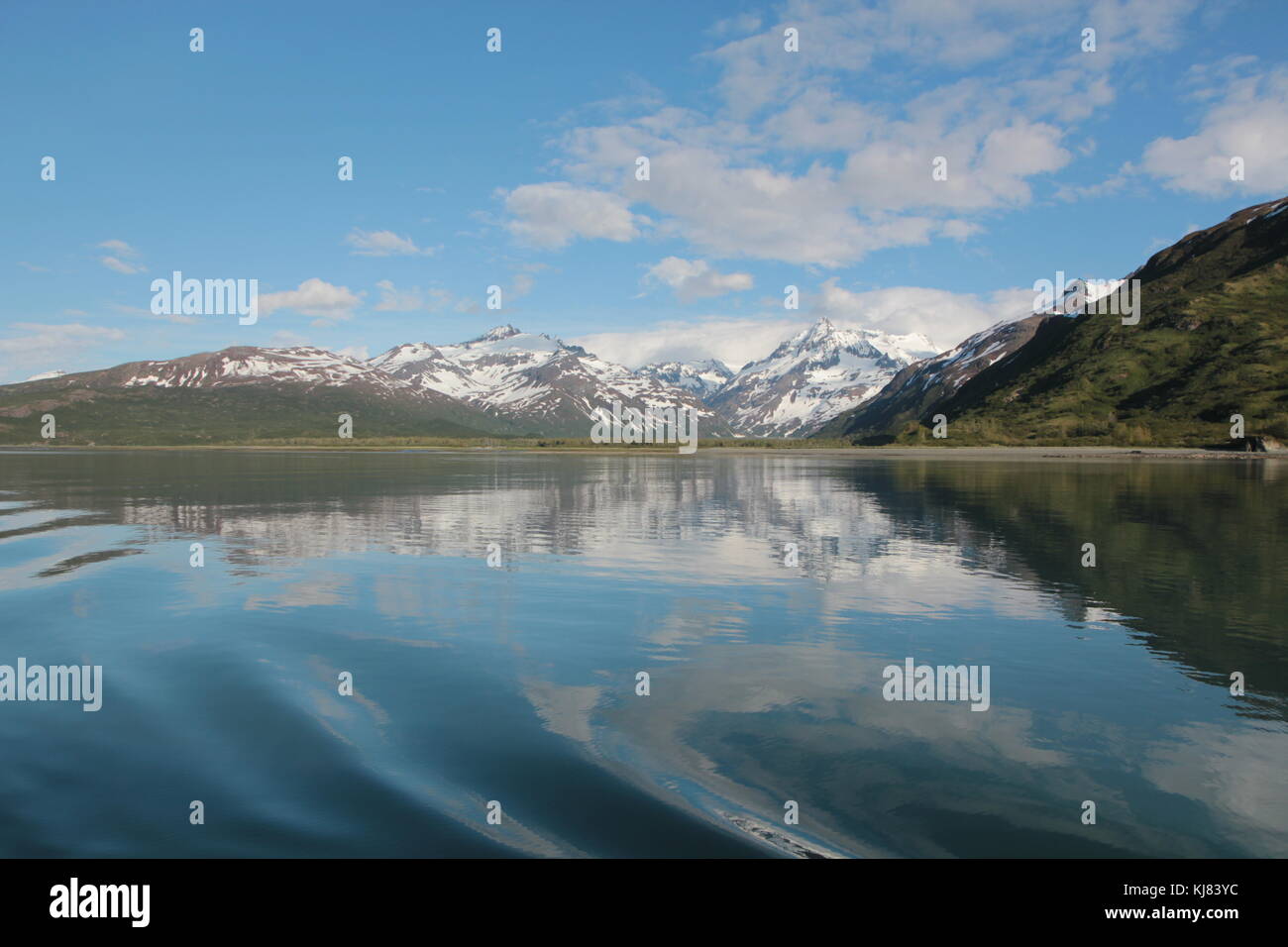 Kukak Bay from a boat looking North, Katmai National Park, Alaska Stock