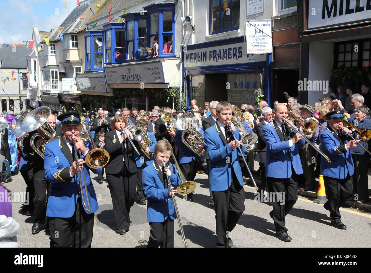 Midday Dance, Flora Parade, Helston Cornwall Stock Photo