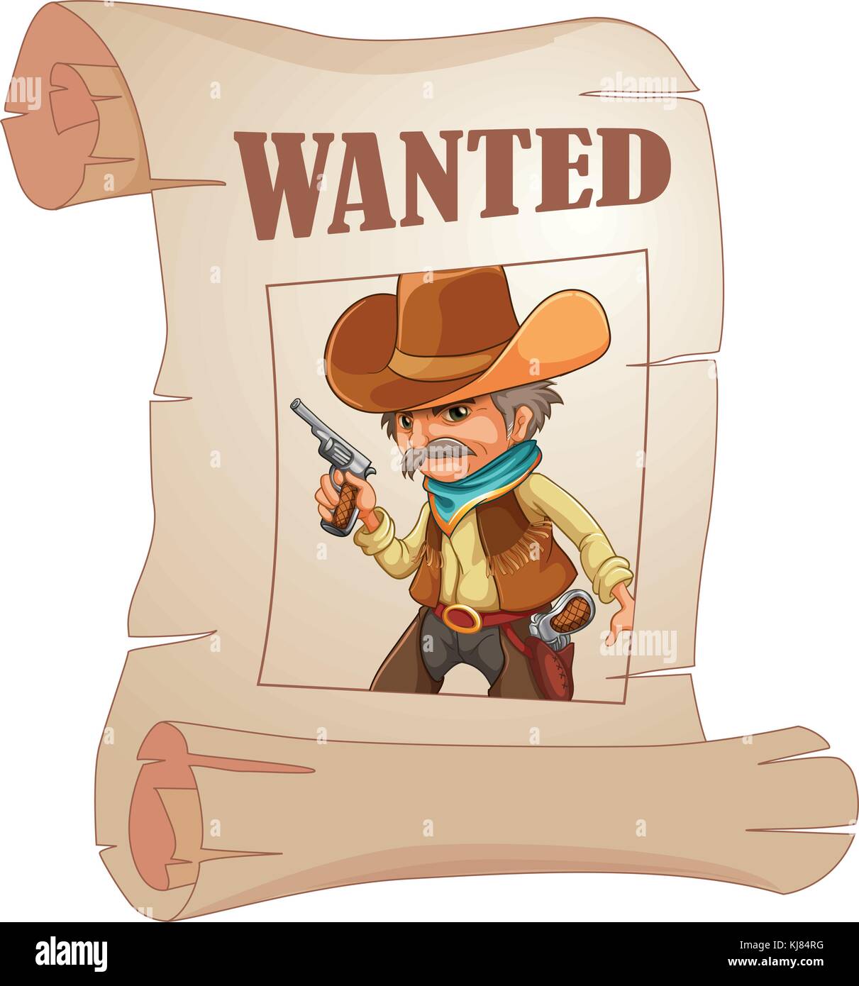 Wanted poster cowboy Cut Out Stock Images & Pictures - Alamy