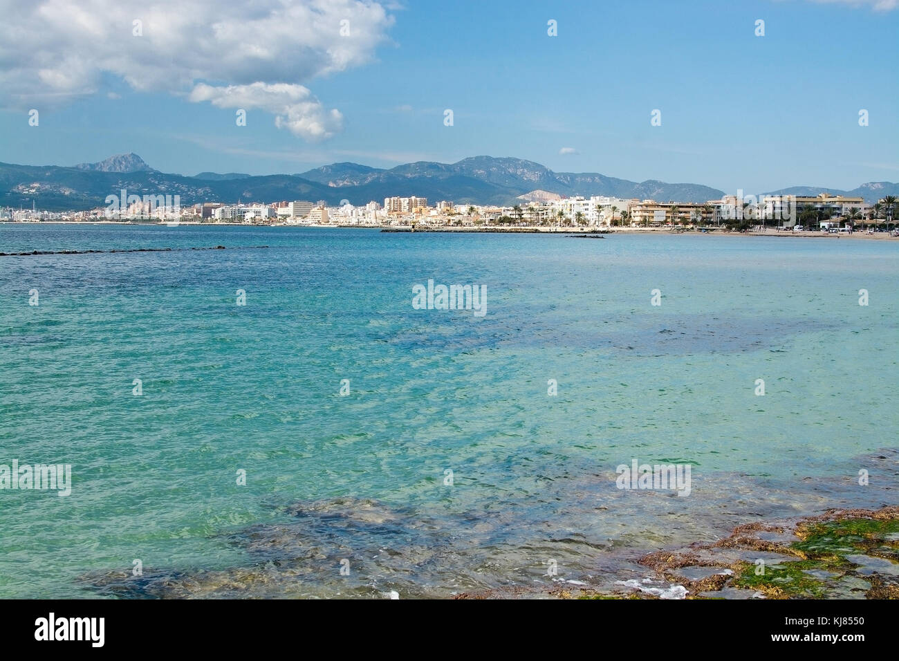Palma de Mallorca skyline on a sunny day in November in Mallorca, Balearic islands, Spain Stock