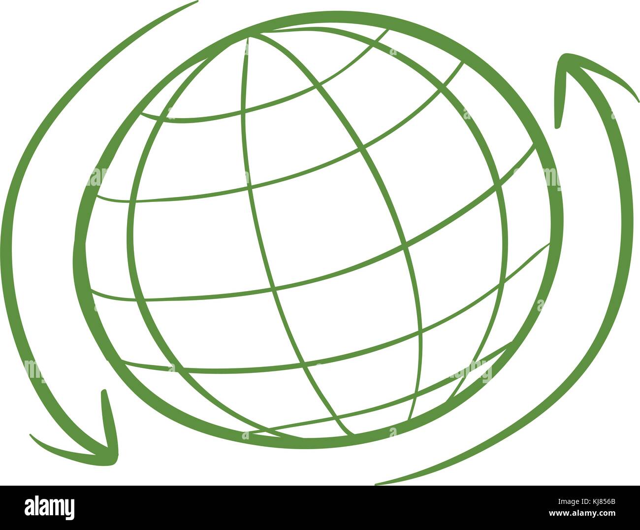 Illustration of a green globe on a white background Stock Vector Image ...