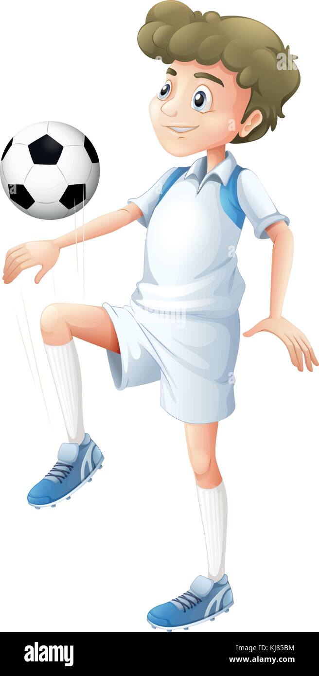 Boy playing soccer alone Stock Vector Images - Alamy