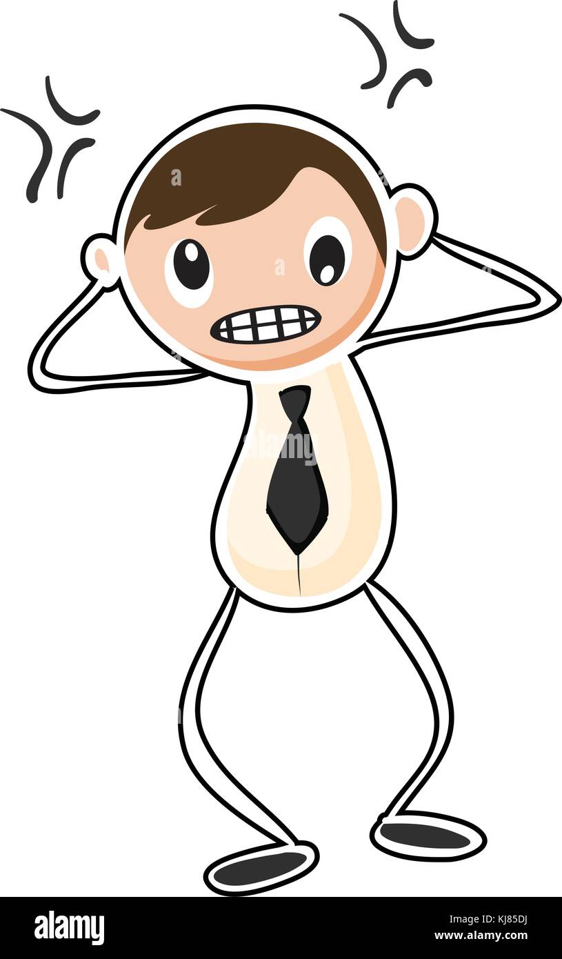 Illustration of an angry man on a white background Stock Vector Image ...