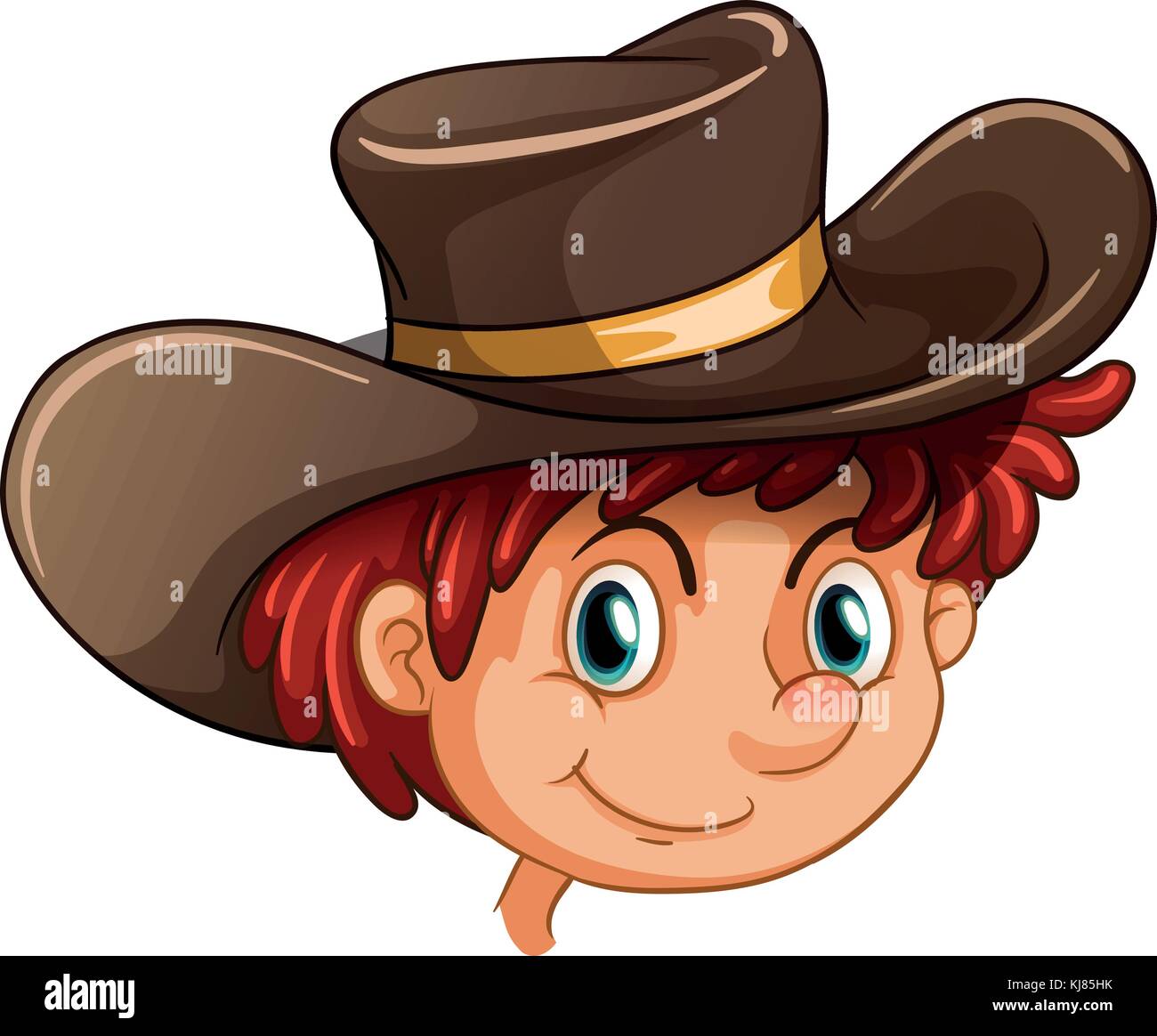 Illustration of an image of a boy wearing a hat on a white background ...