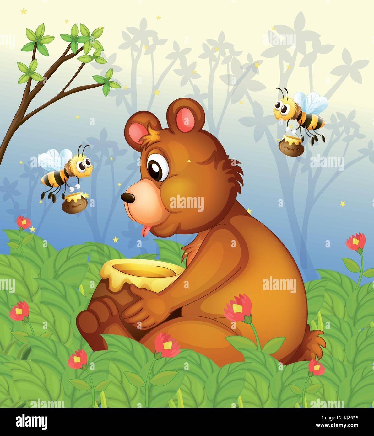 Медведя пчела мед. Медведь с медом. Медведь и пчелы. Медвежонок и пчелы. Медведь с медом для детей.