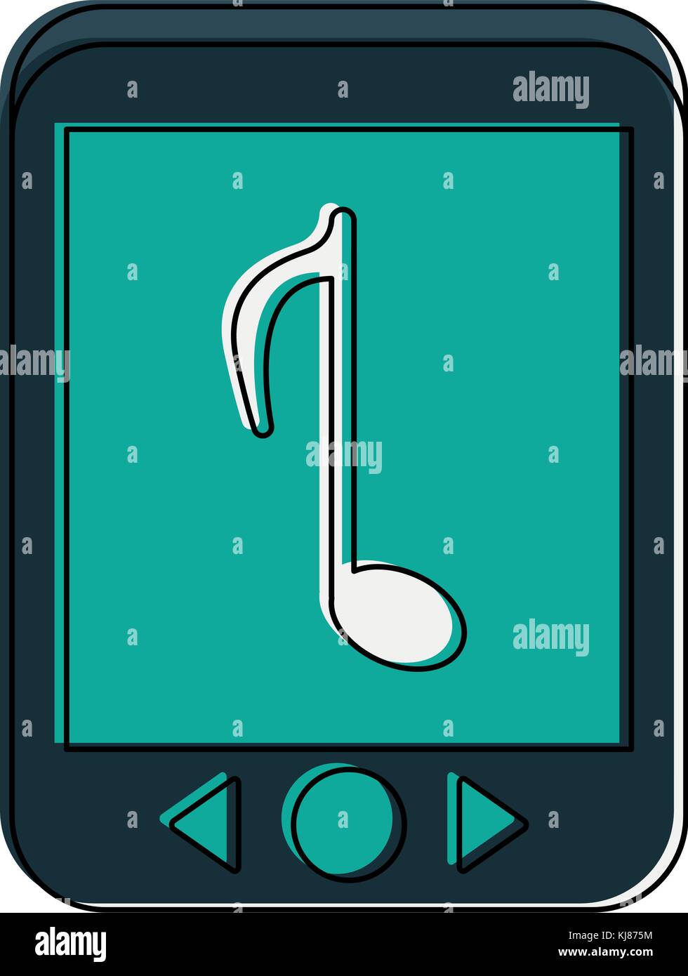 Music player with earphones Stock Vector Image & Art - Alamy