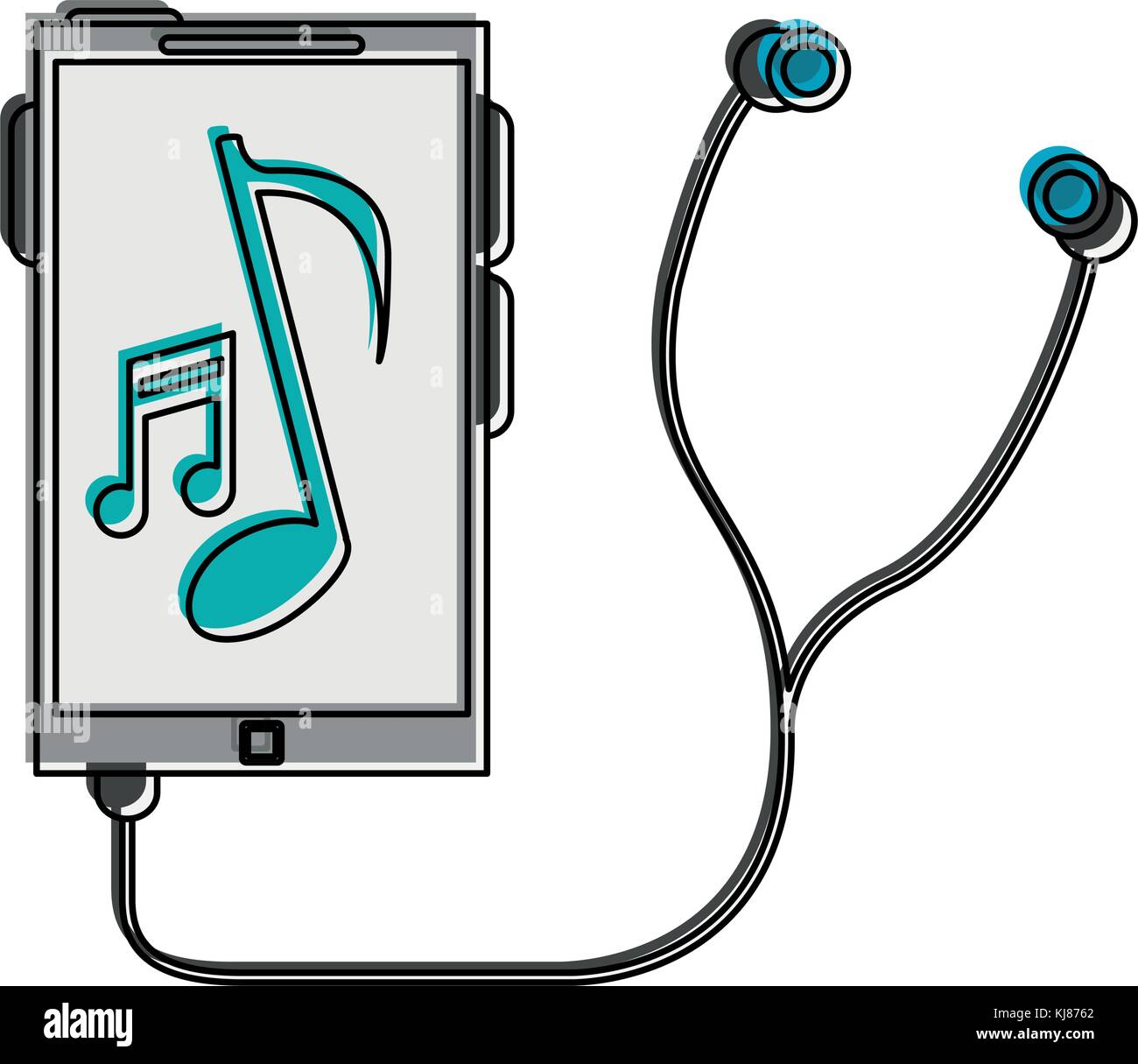 Smartphone earphones music Stock Vector Image & Art - Alamy