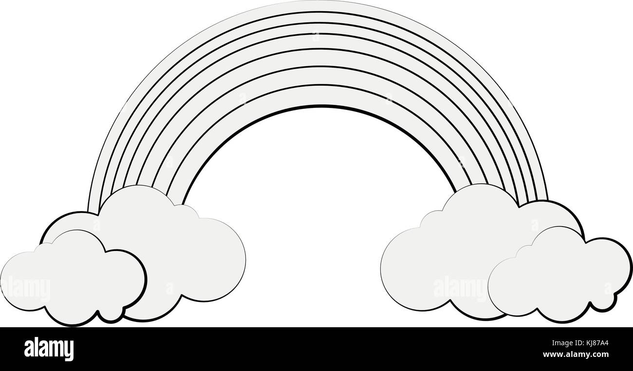 Rainbow and clouds Stock Vector Image & Art - Alamy